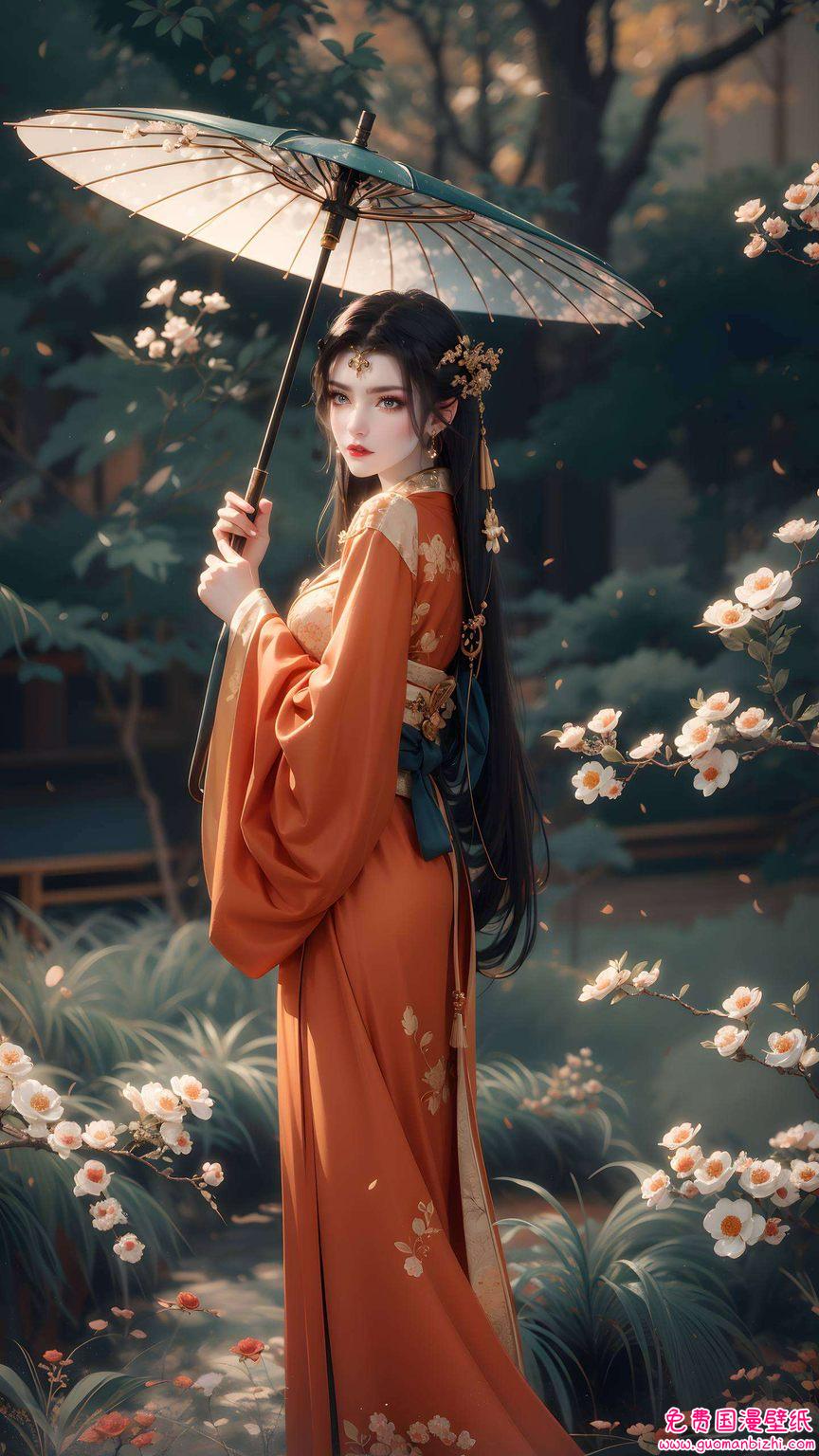 美杜莎女王以其独特的美艳和霸气在这神秘的古风画卷中