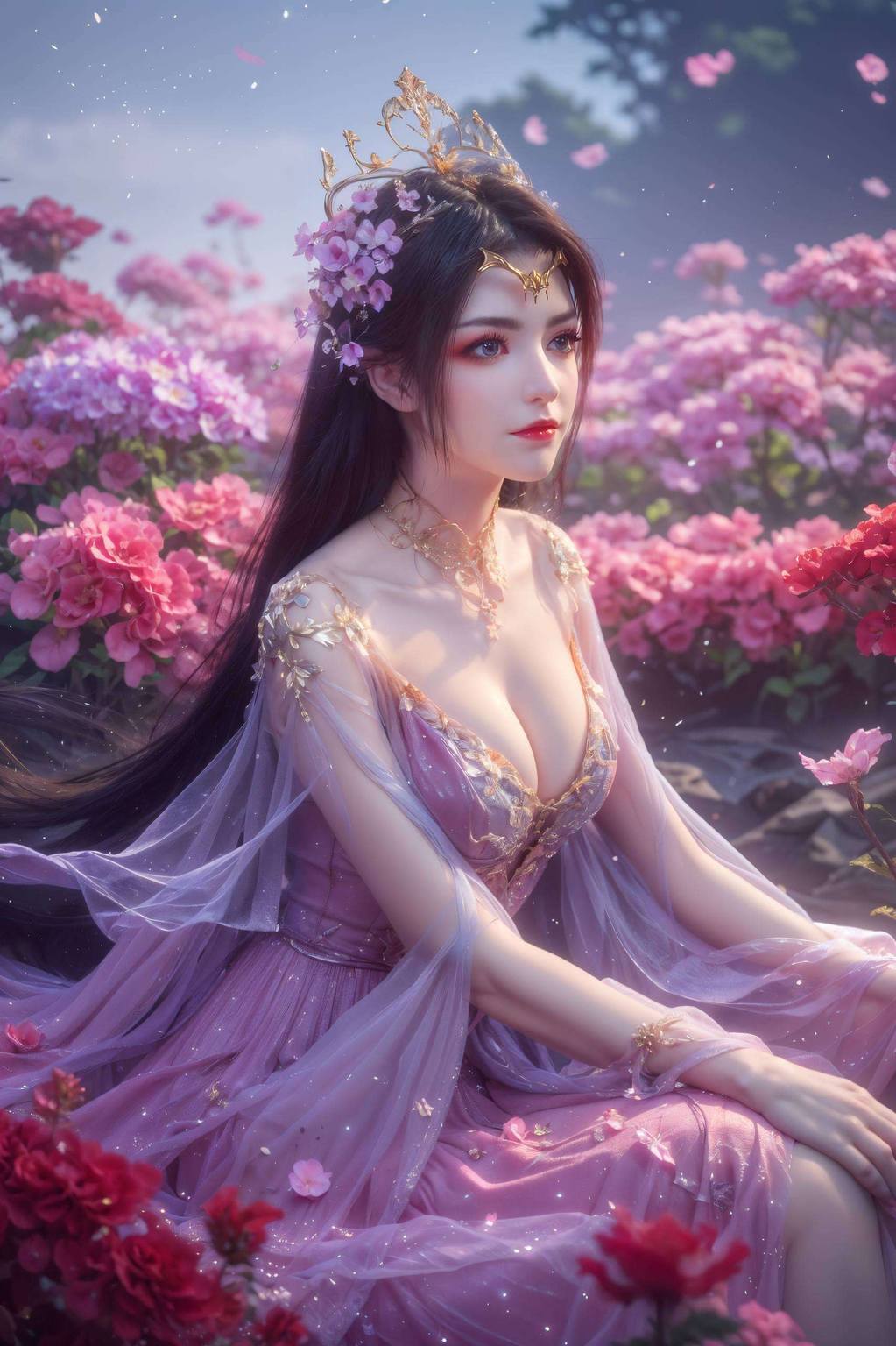 在绚烂的七彩吞天蟒壁纸中彩鳞闪耀着令人窒息的光芒