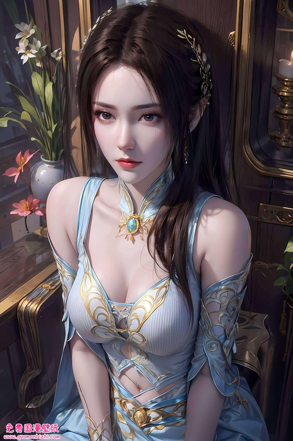 就像穿过时空的动漫美女纳兰嫣然如一朵盛开的花