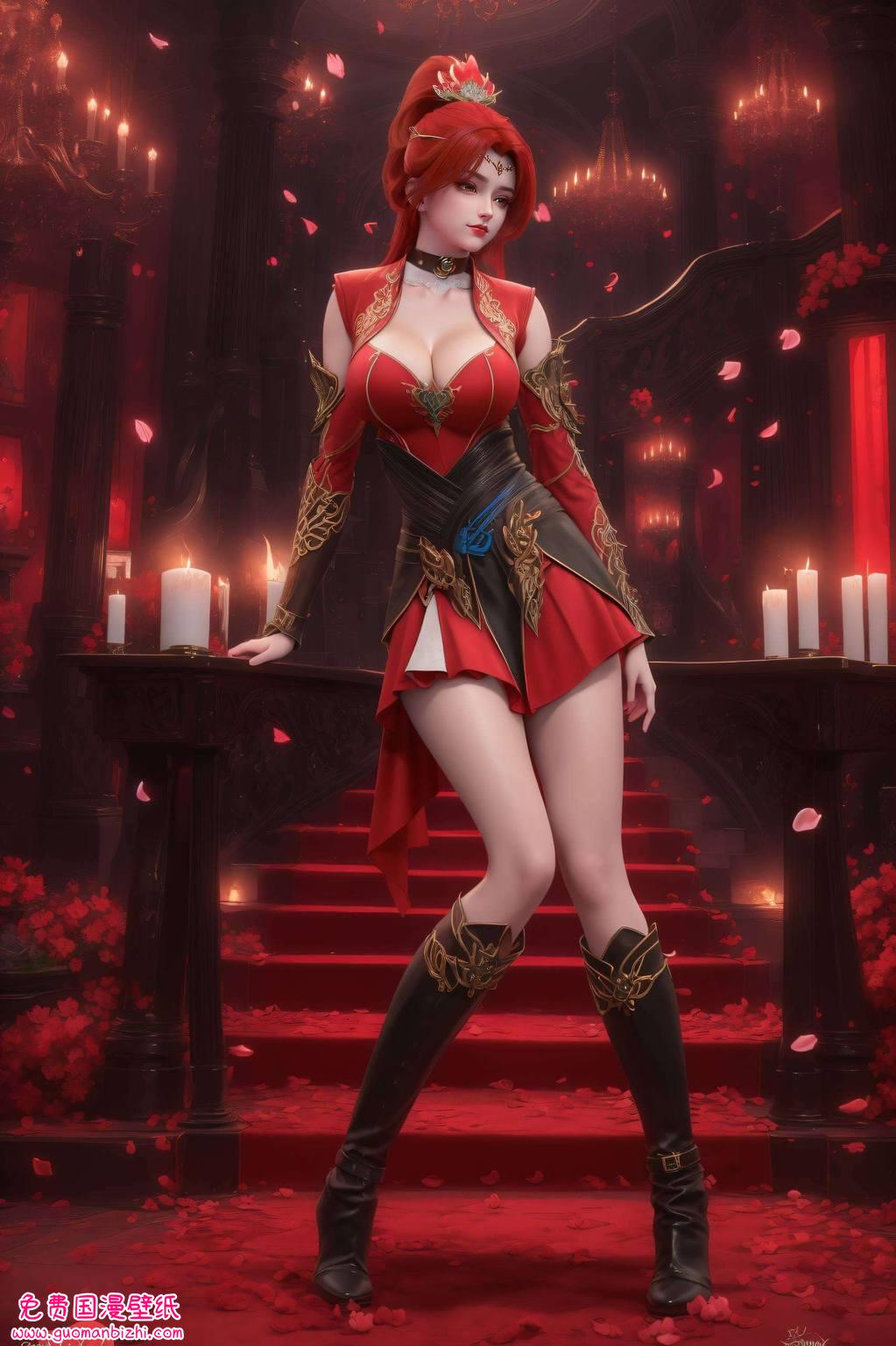 她的每一次笑容身着焚炎谷的火红战袍