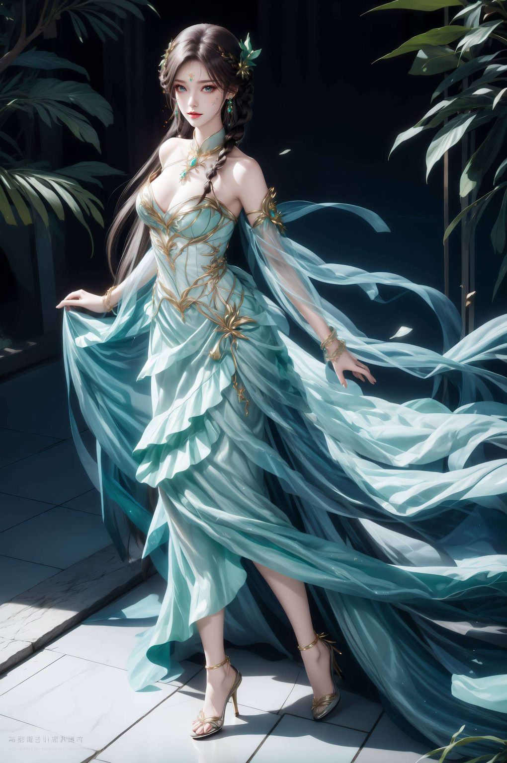 细腻的笔触描绘出她的高贵与温柔令人不禁沉浸在这幅斗破苍穹的玄幻世界