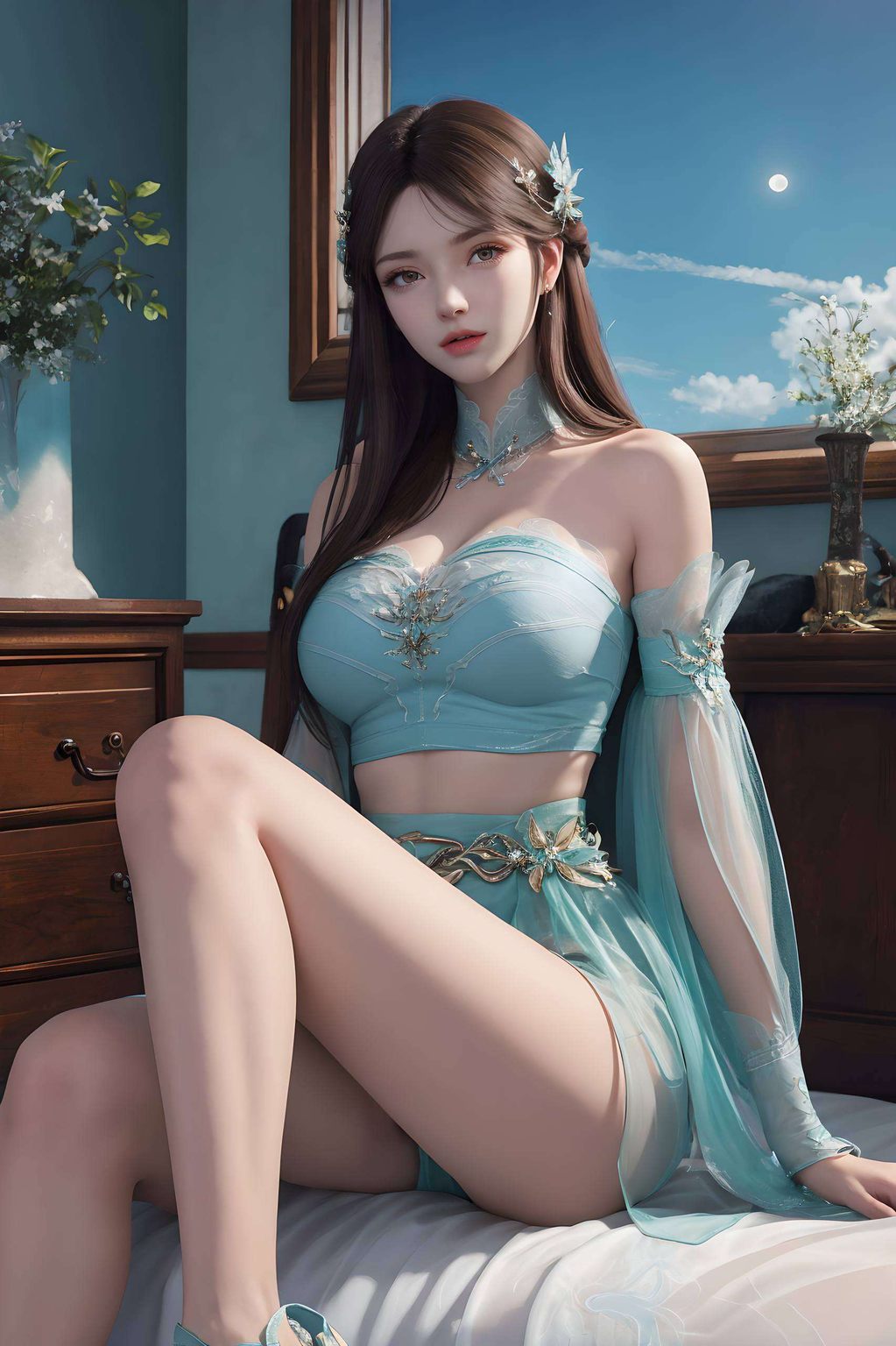 仿佛从玄幻世界中走出将熏儿的优雅气质与古族的神秘氛围完美融合