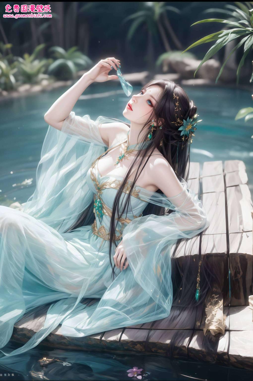 萧薰儿那淡雅如莲的形象轻轻绽放每一笔线条