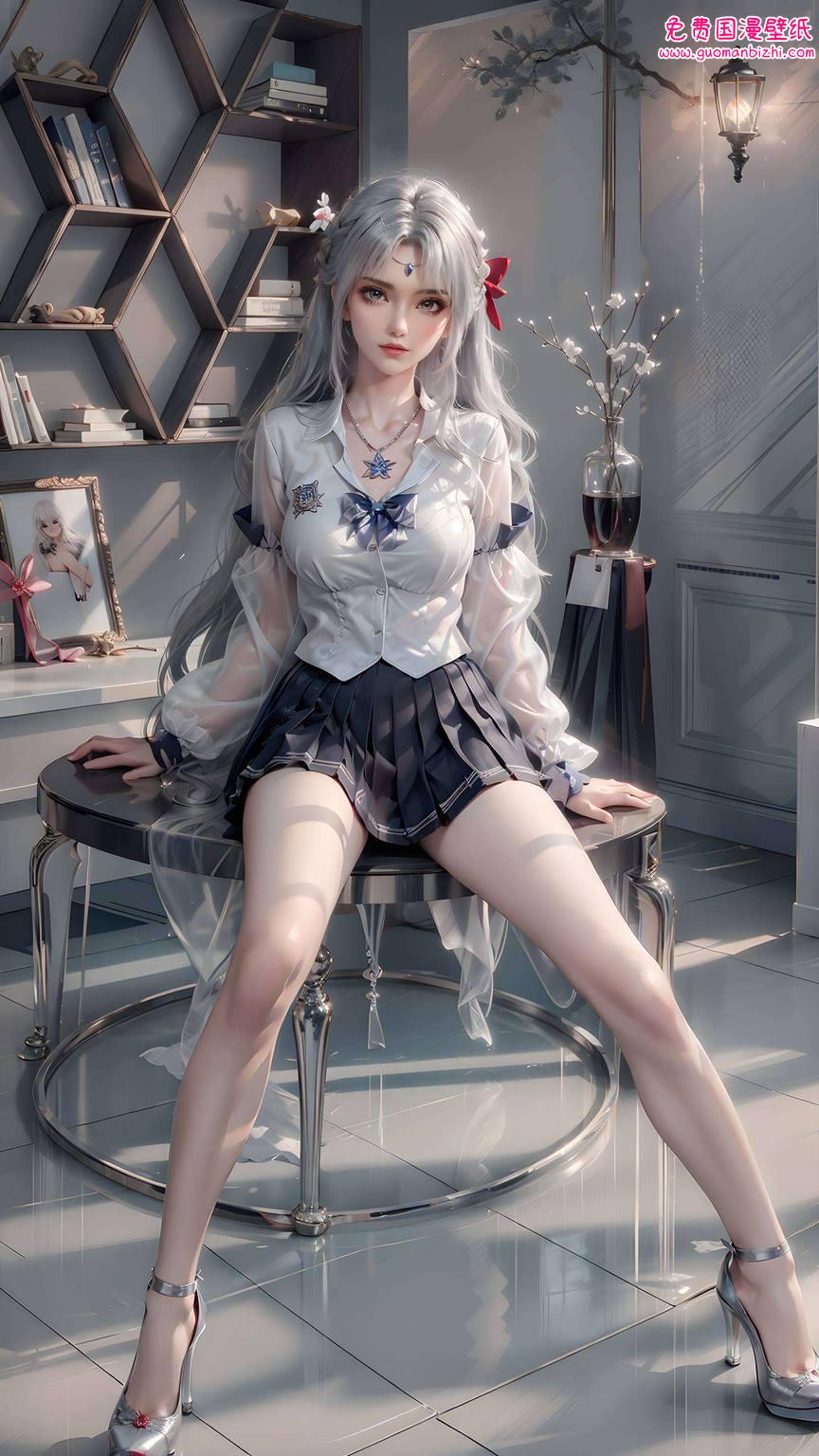 动漫美女壁纸遇见玄幻世界！精选萧炎与小医仙唯美壁纸