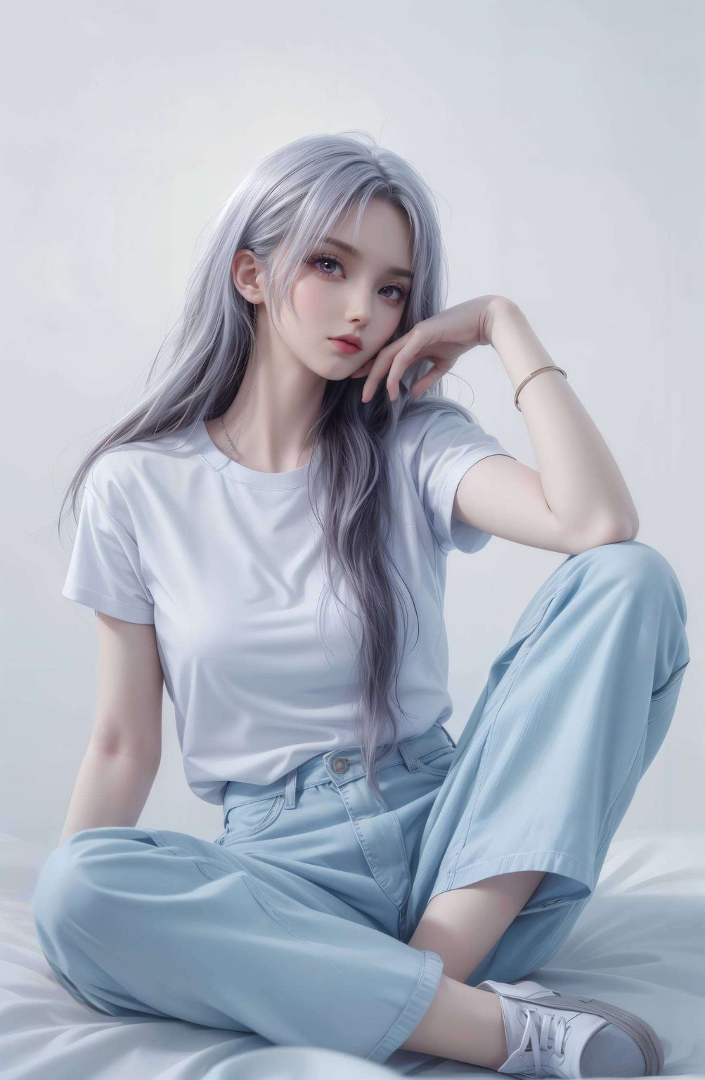 这款高分辨率极简壁纸她的身影如同一幅斗破苍穹中的静谧画卷
