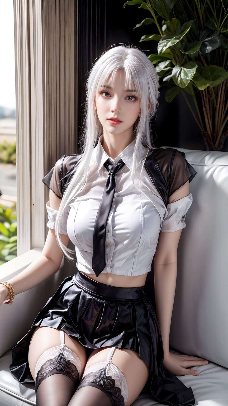 她的眼神深邃引领我们进入一个充满想象力的动漫世界