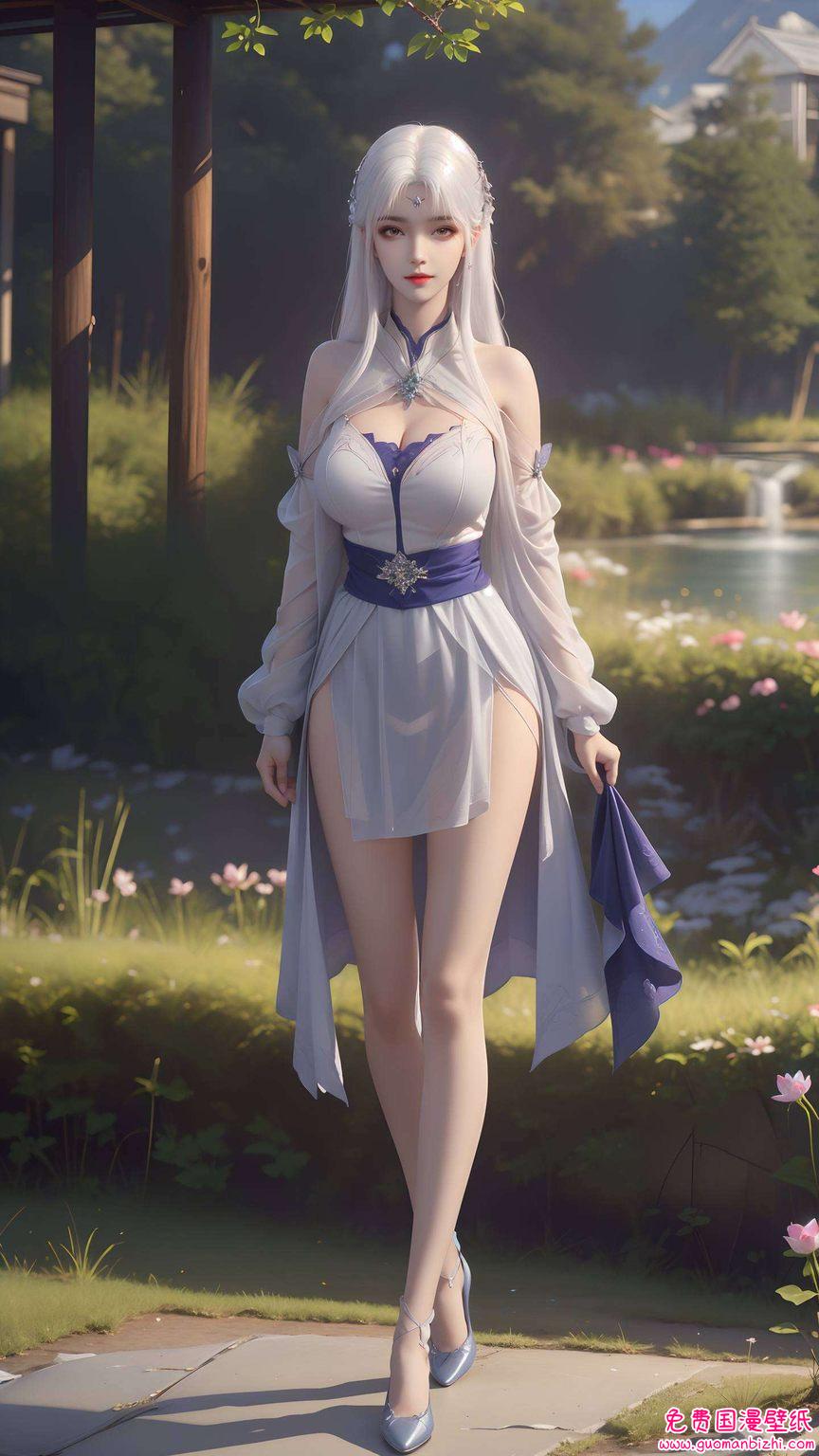 厄难毒体的神秘力量与国漫女神的柔美相映成趣在紫色的壁纸世界里
