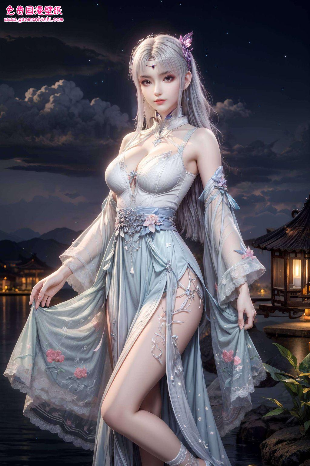 她的身影既美丽又神秘