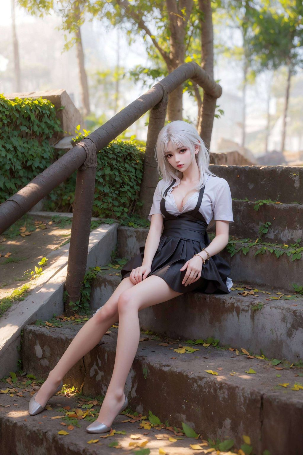 动漫美女的灵动与玄幻的神秘交织在这平板壁纸的方寸之间