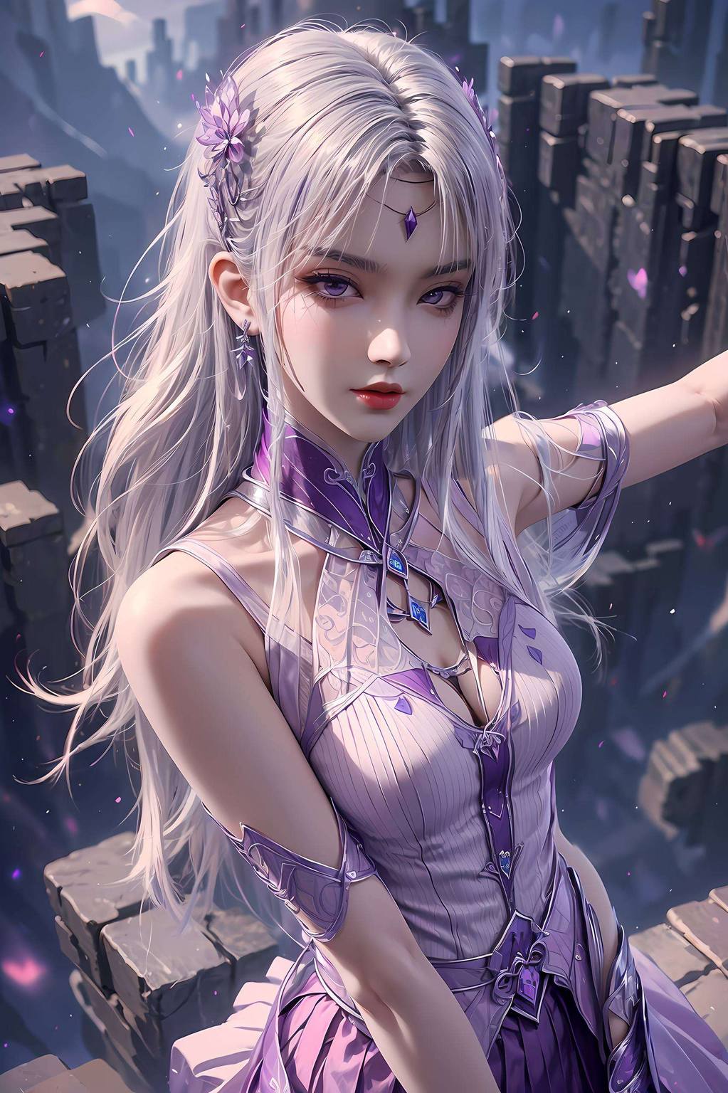 她的容颜在这绚烂的世界里