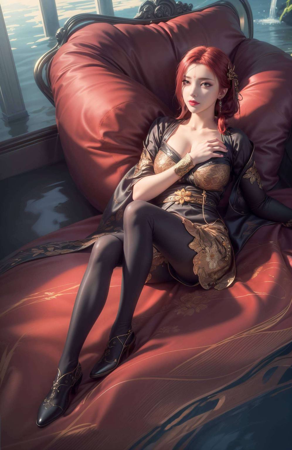 动漫美女的风采尽显在绚烂的苹果炫彩壁纸中