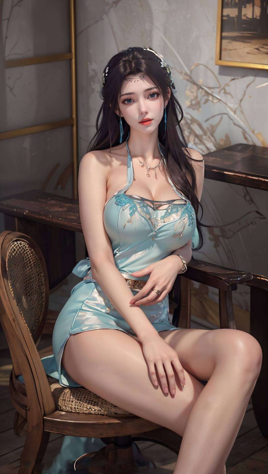 让人不禁沉浸在这国漫美女的静谧魅力之中她的眼中