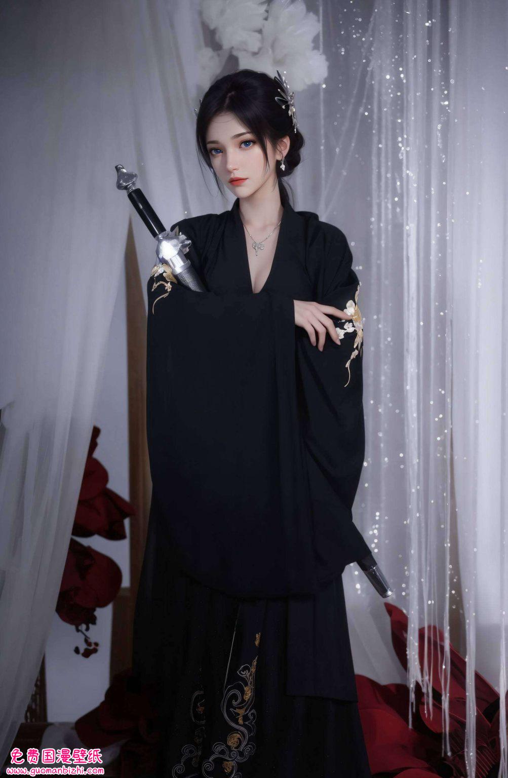 国漫女神的婉约之美令人感叹在云韵的壁纸世界里