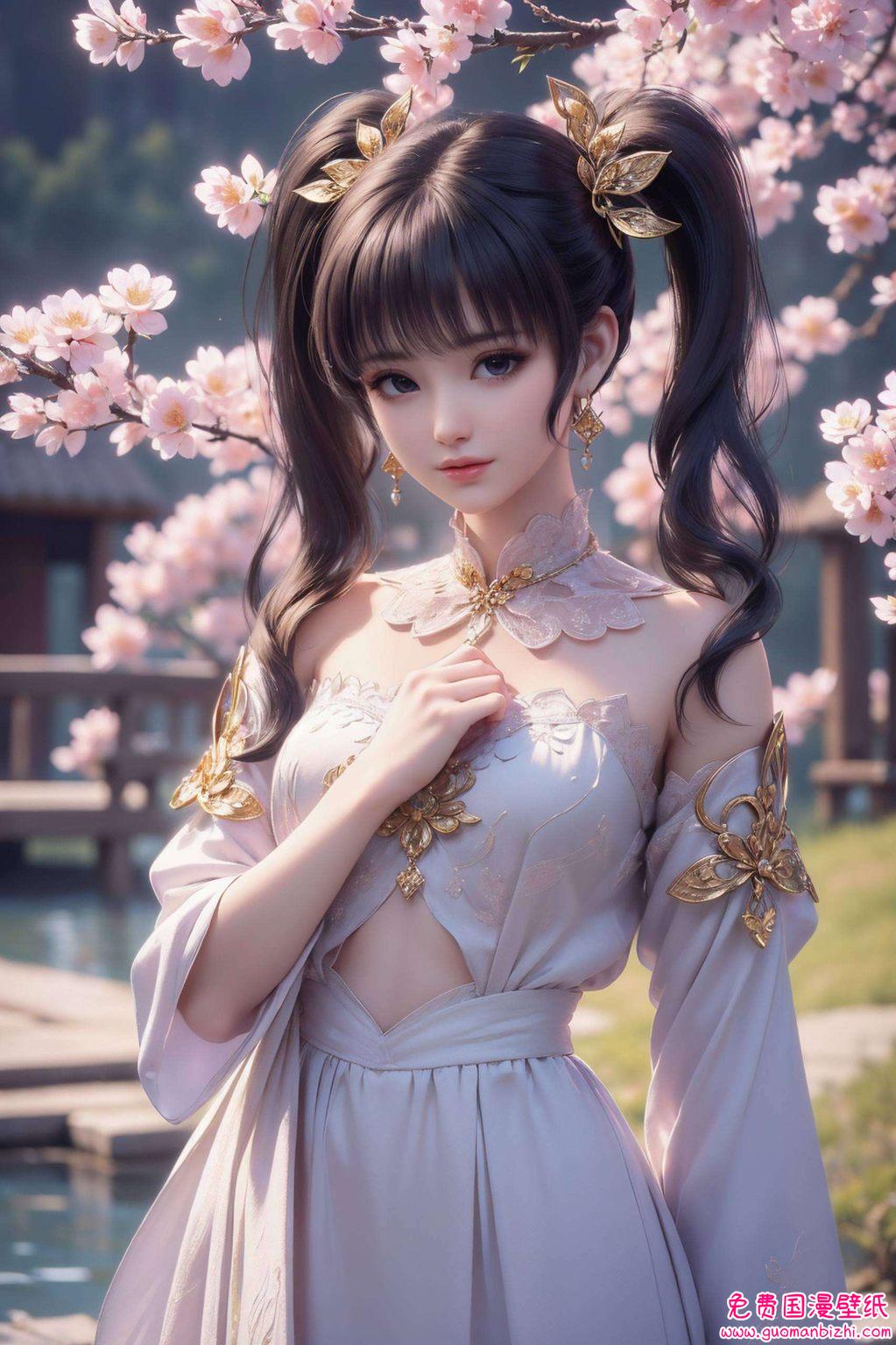 8k紫妍壁纸如同一抹神秘的紫霞与国漫女神的柔美相融