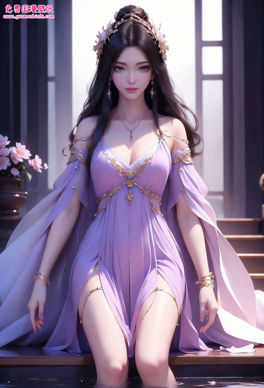这款1920x1080的紫灵壁纸如同仙子降临凡尘