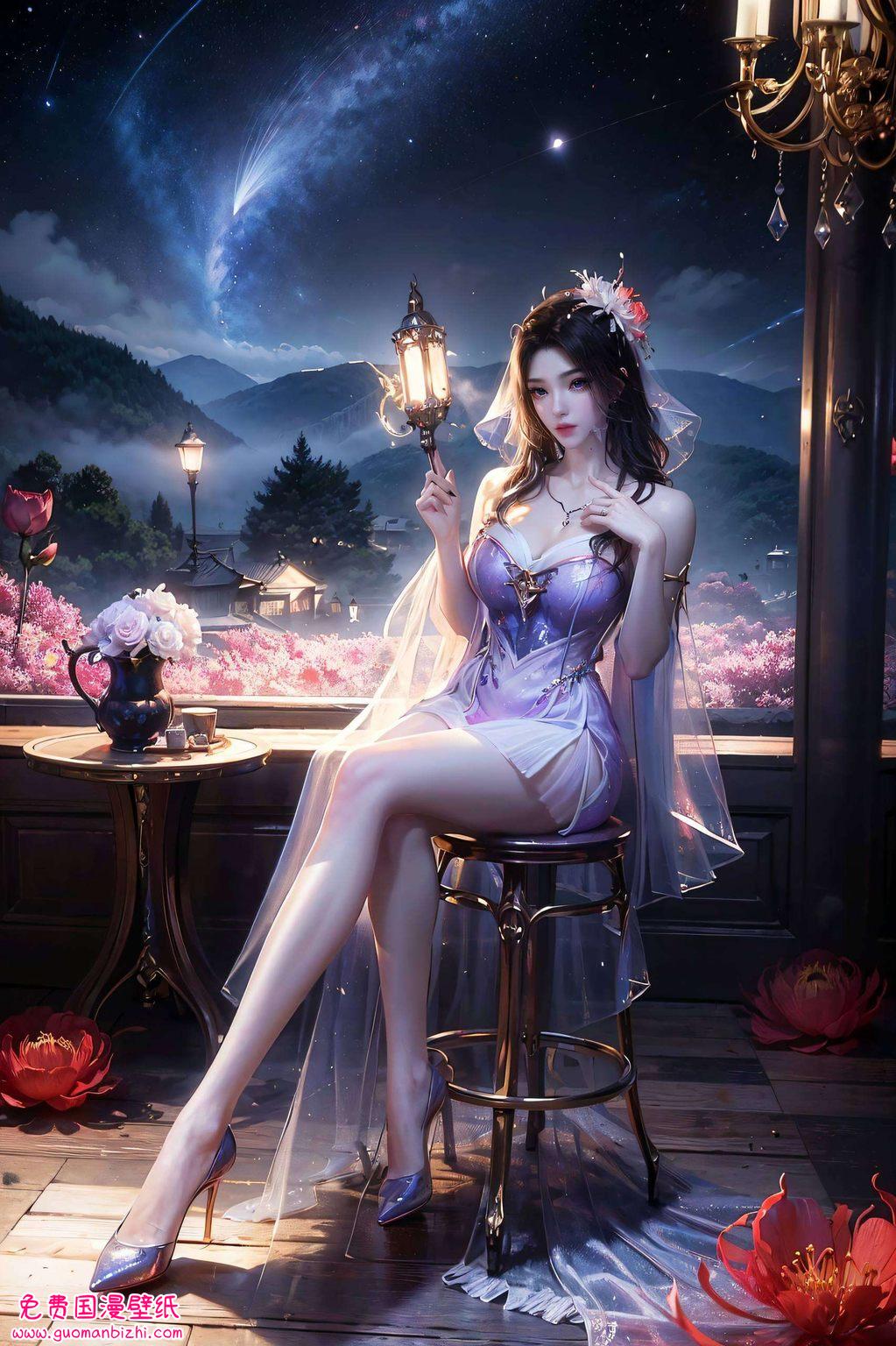 纷纷展示她们的魅力紫灵壁纸动漫美女们争奇斗艳