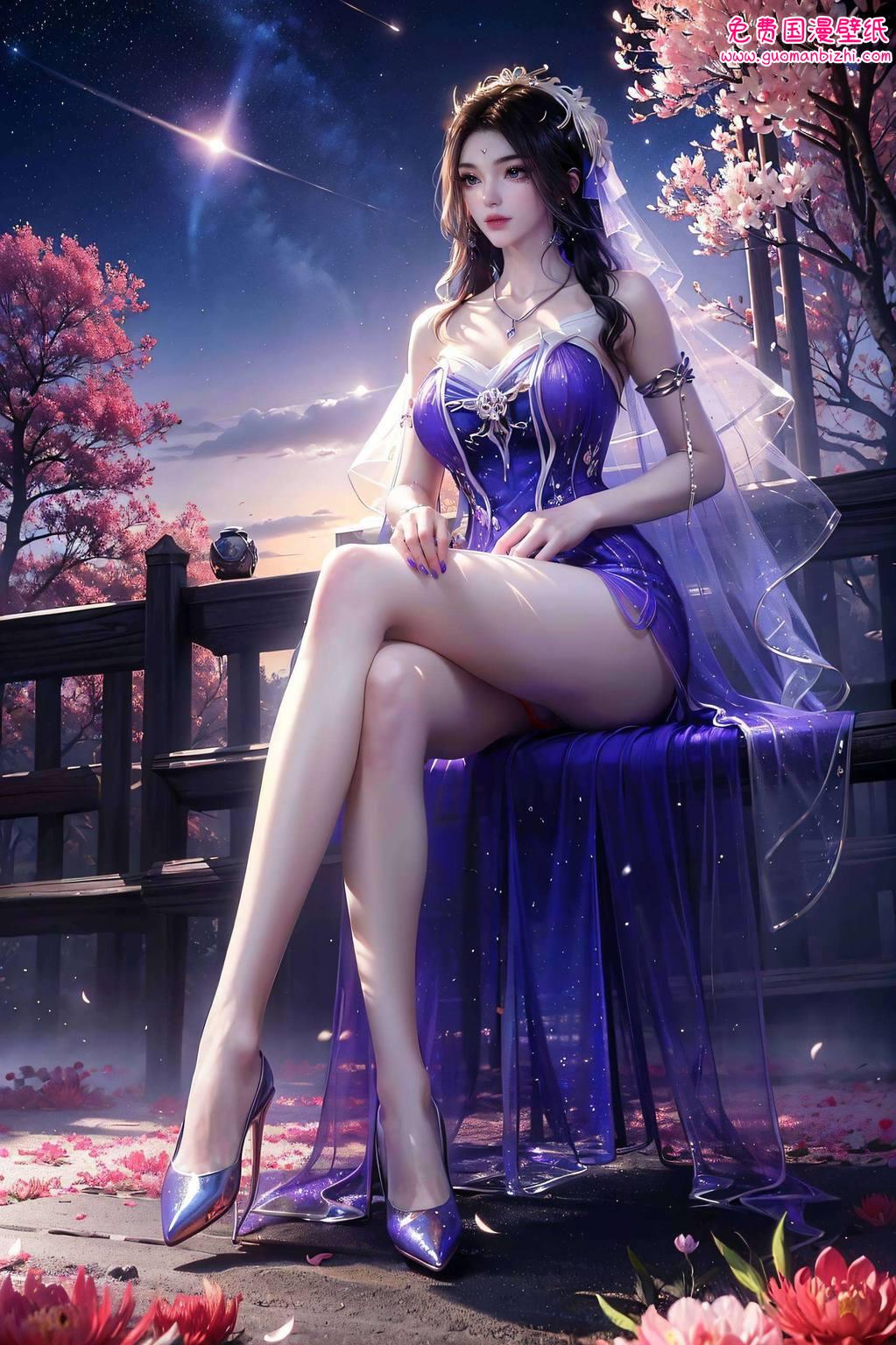 紫灵壁纸舞动间国漫女神风采尽显