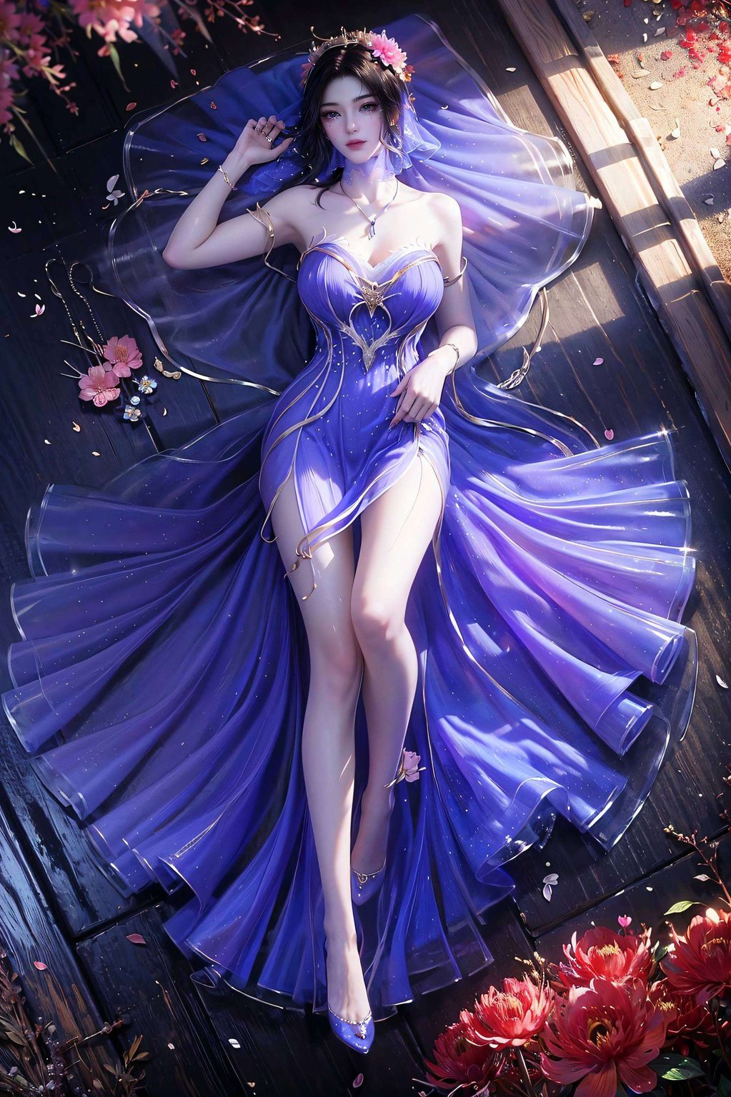 电脑桌面壁纸上的紫灵宛如紫灵用魔法编织的梦幻