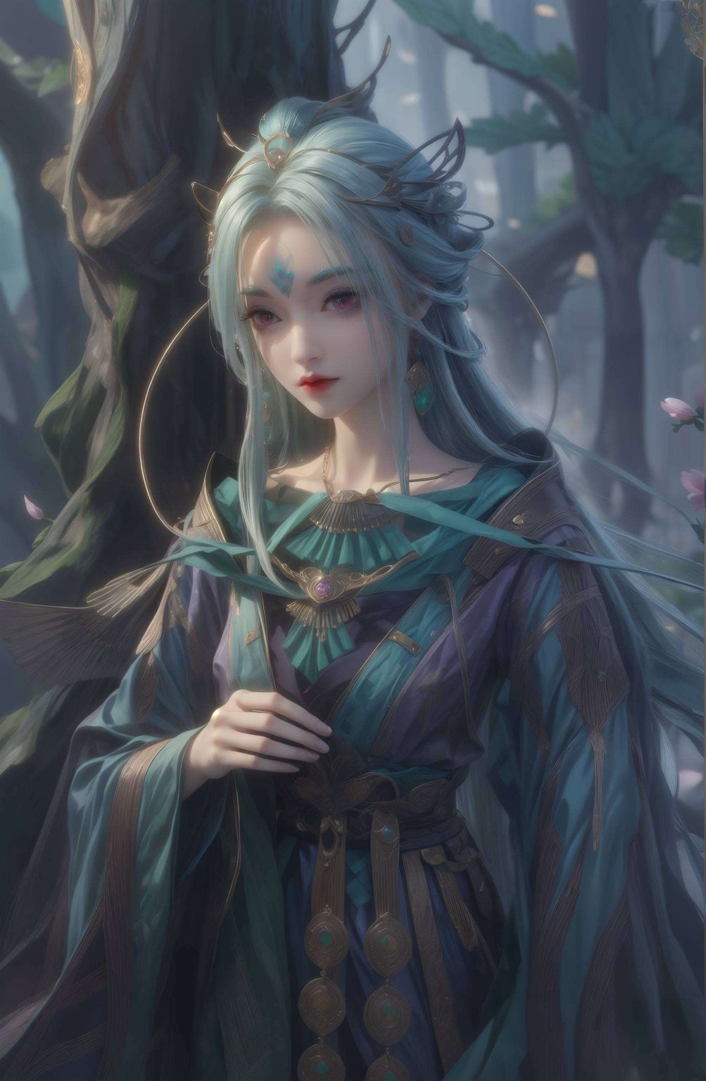 如同玄幻故事中的仙子或优雅