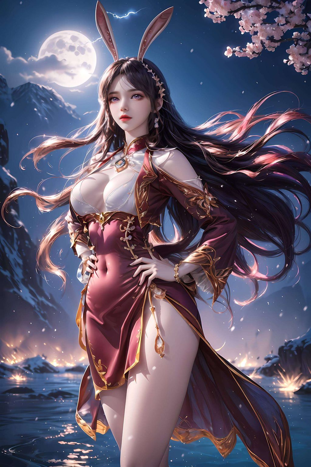 她的倩影在国漫世界中犹如一朵盛开的花带着一丝玄幻的气息