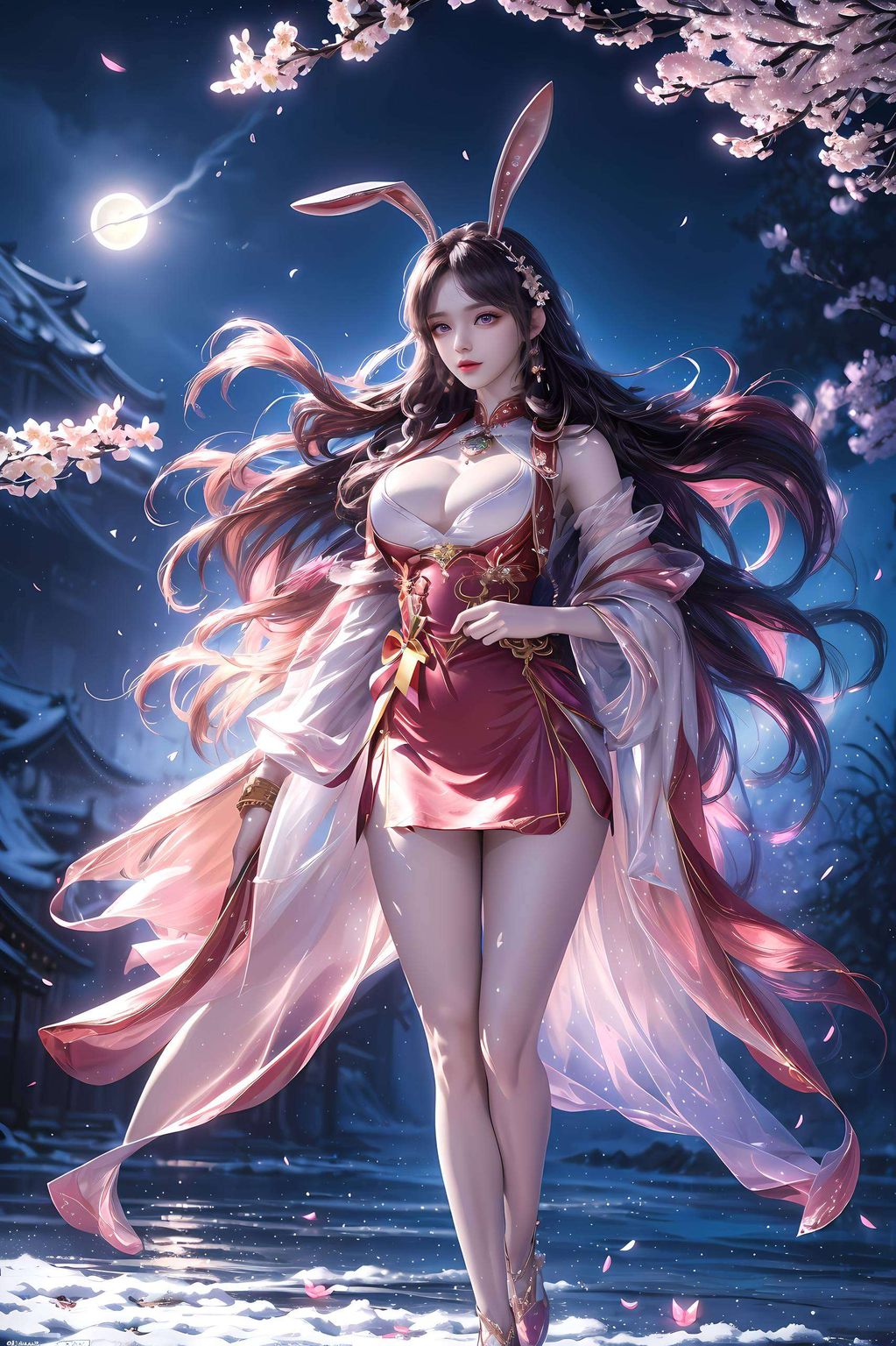 让你的每一次开机都像是进入了动漫仙境这位国漫界的女神可是让人眼前一亮！白底壁纸上的她