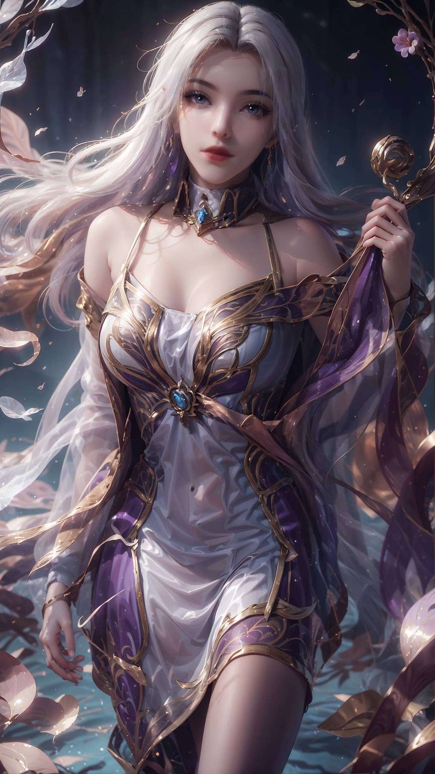 她的眼神深邃穿梭在绚烂的国漫世界
