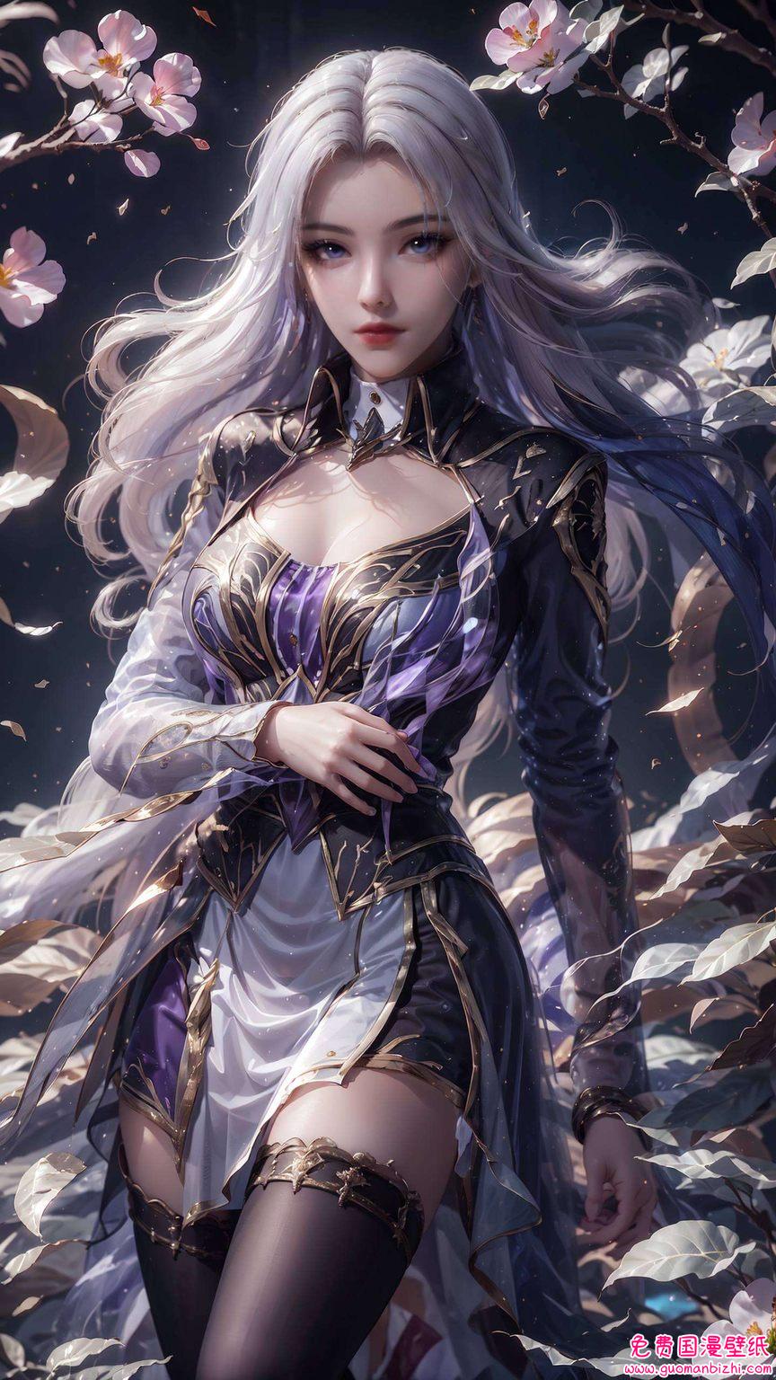 动漫美女的灵动墨色的长发