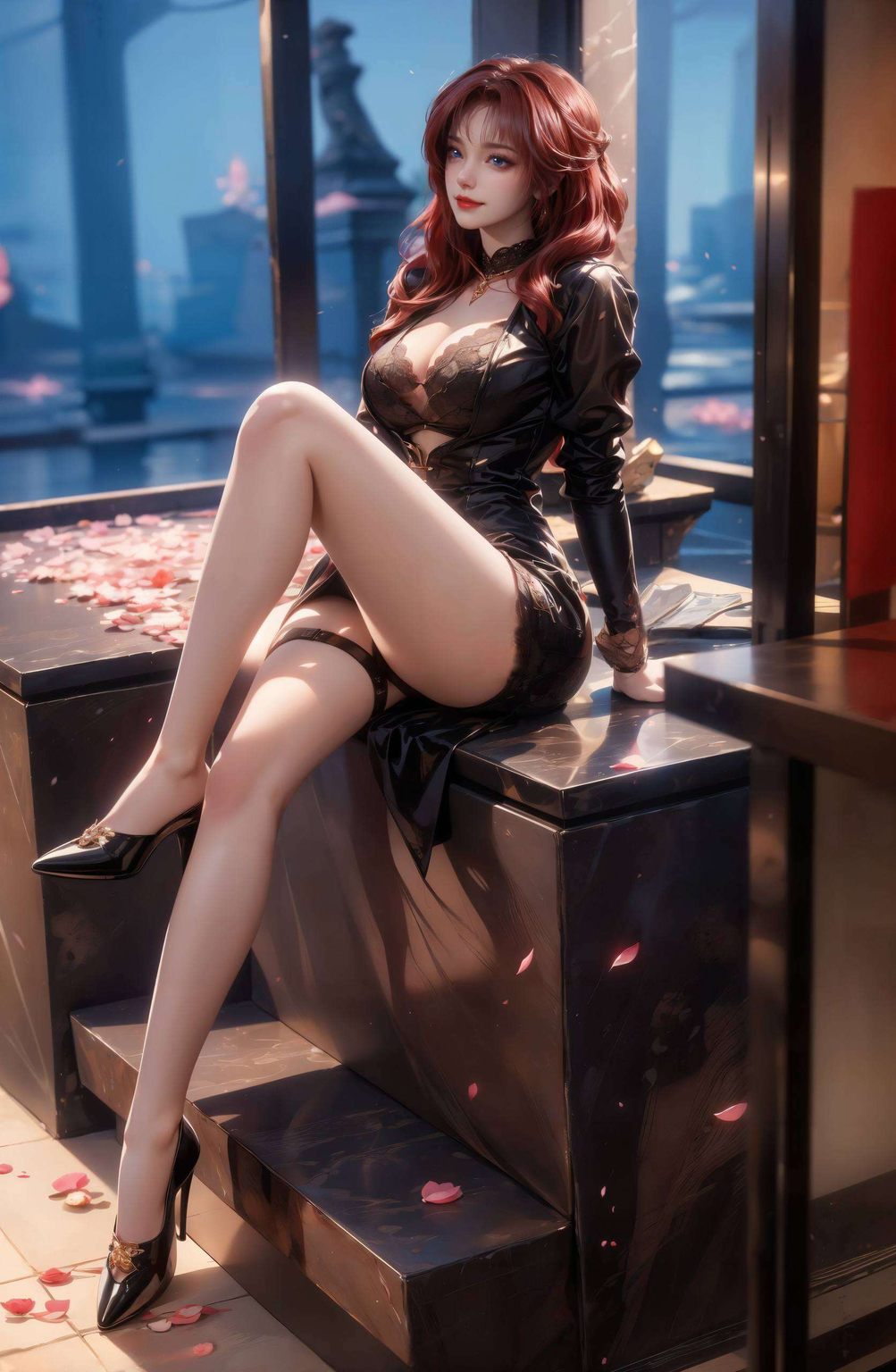 与动漫女神们的倩影交织她那深邃的眼眸中仿佛有千个世界在旋转