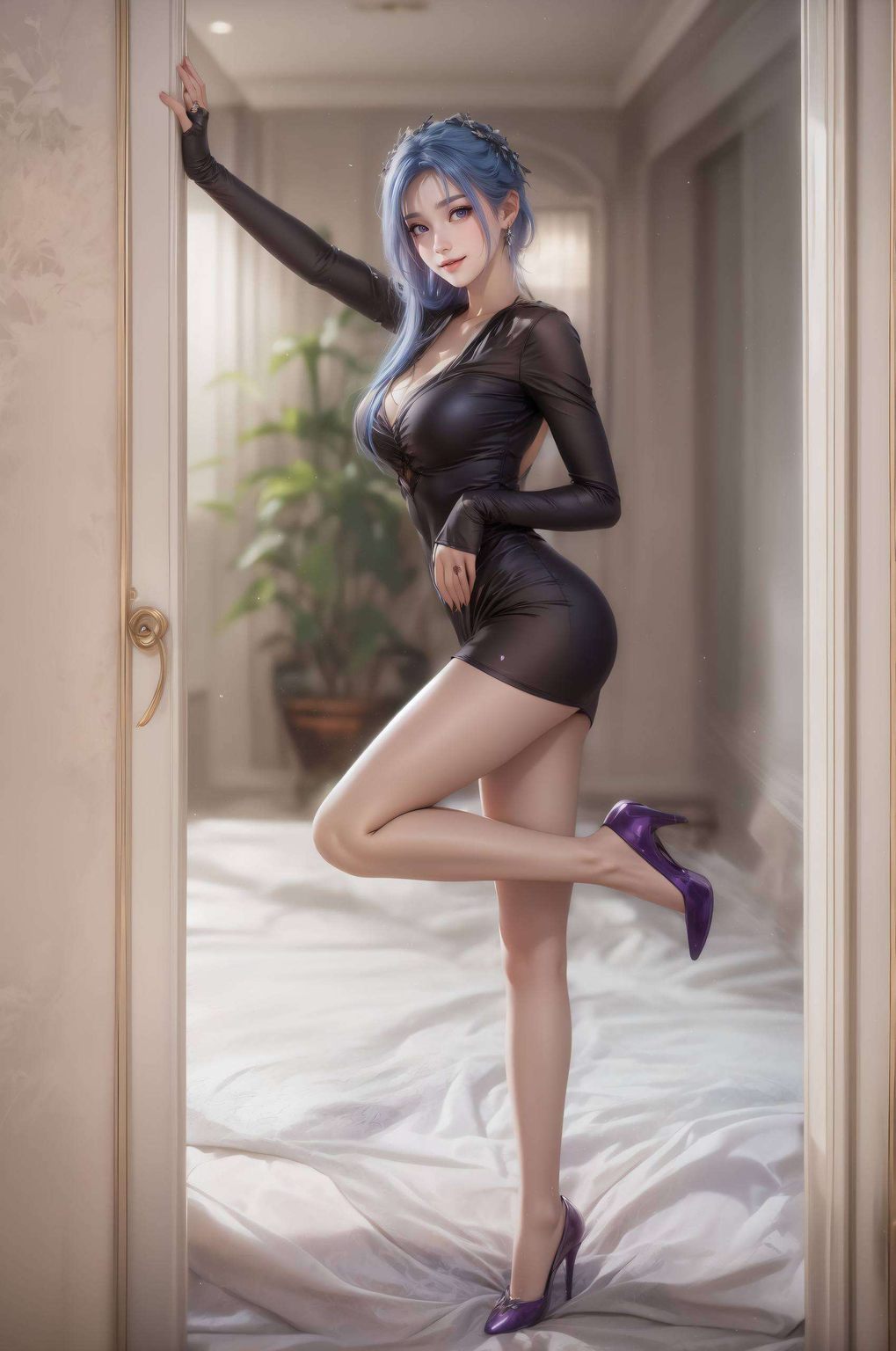 每一寸长腿线条都仿佛舞动着绝世的韵律唐舞桐的美