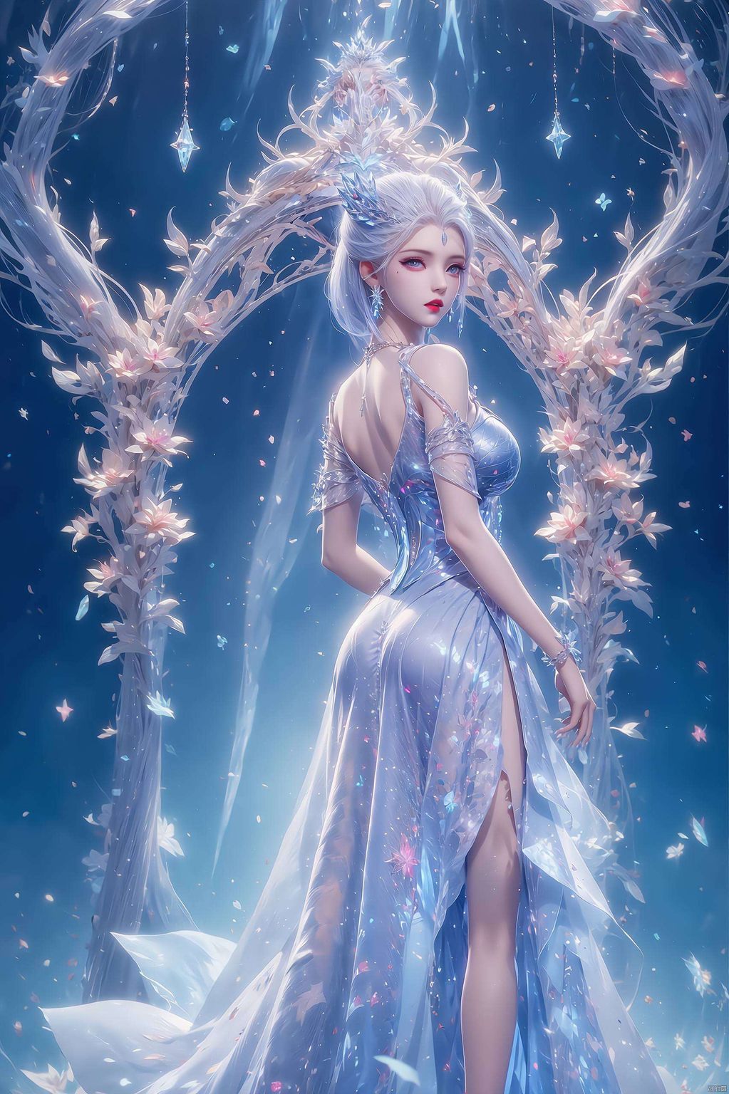 这款高清三屏背景图仿佛置身于玄幻世界的仙境