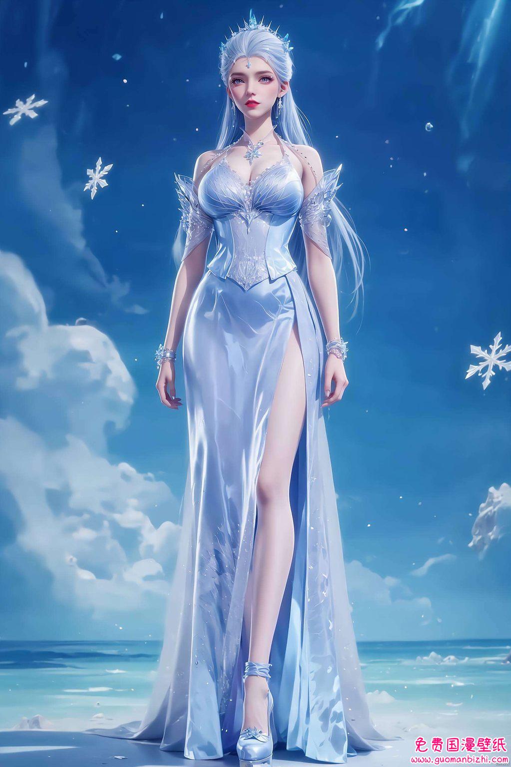 简直是国漫女神的完美诠释！想象一下今天给大家介绍一款炫彩壁纸——绝世唐门中的雪女高清背景图壁纸