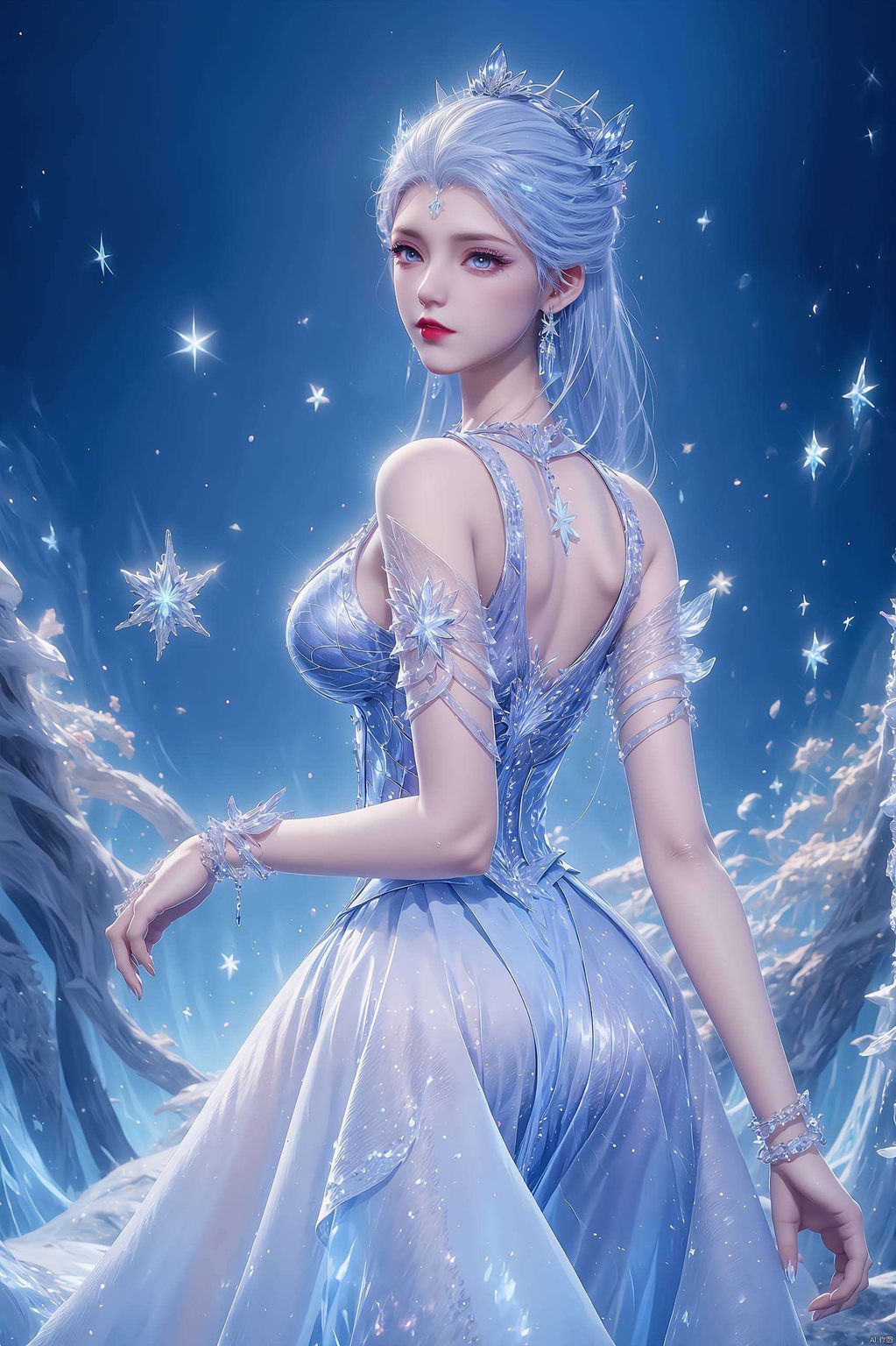 月光洒在细腻的iPad屏幕上一幅绝世唐门的雪女壁纸静静绽放着它的魅力