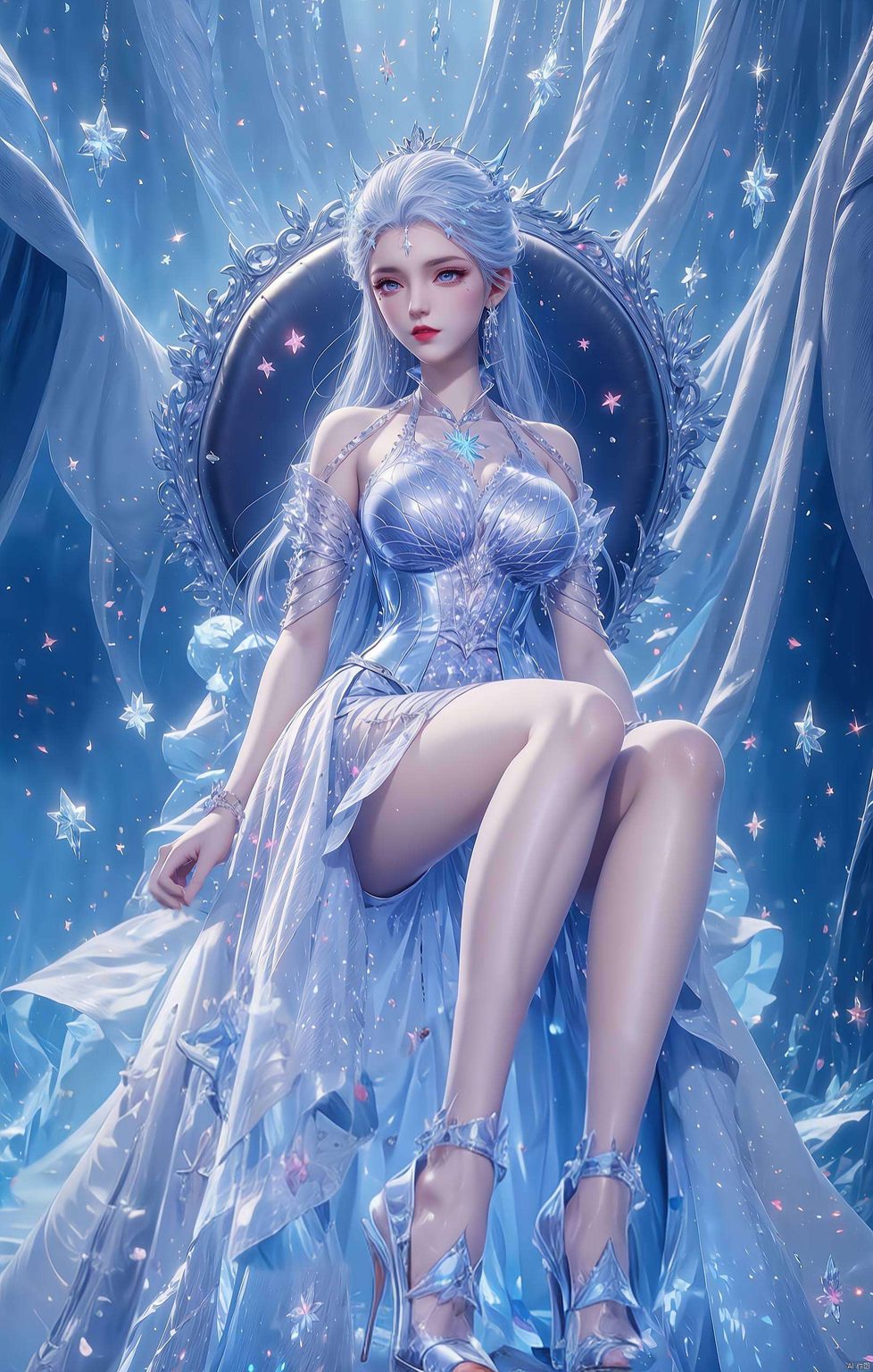 肌肤似冬日初雪般纯净雪女翩翩起舞