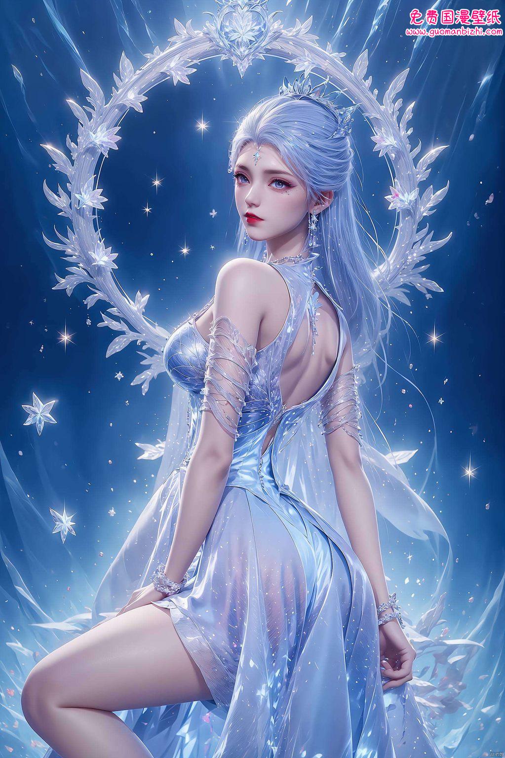 绝世唐门的雪女以其纯净白底的壁纸形象每一次眼神流转