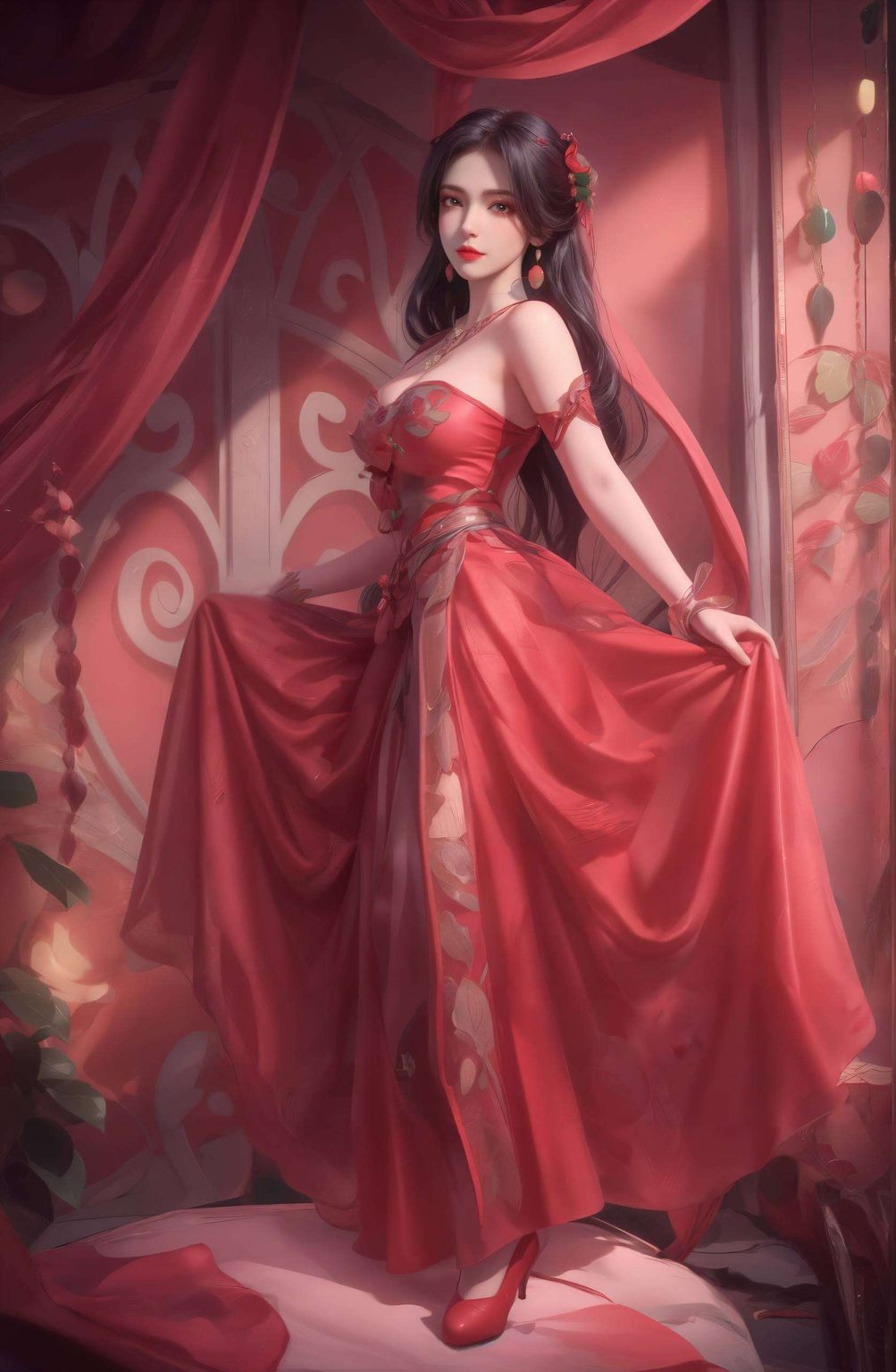 将即墨花雪的婉约之美与国漫的独特韵味完美融合这款超级分辨率笔记本壁纸