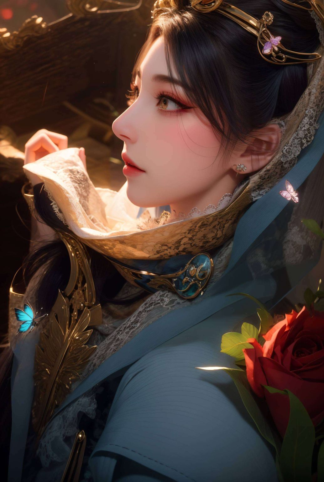 仿佛诉说着古老玄幻世界的秘密国漫女神的灵动之美跃然纸上
