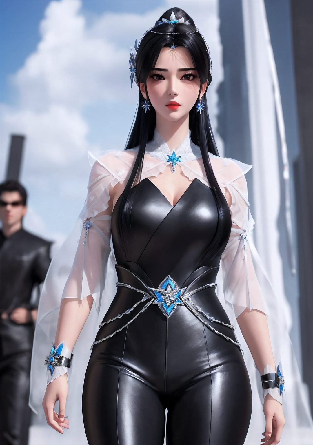 洒在夏倾月的发梢她那双明眸如星辰