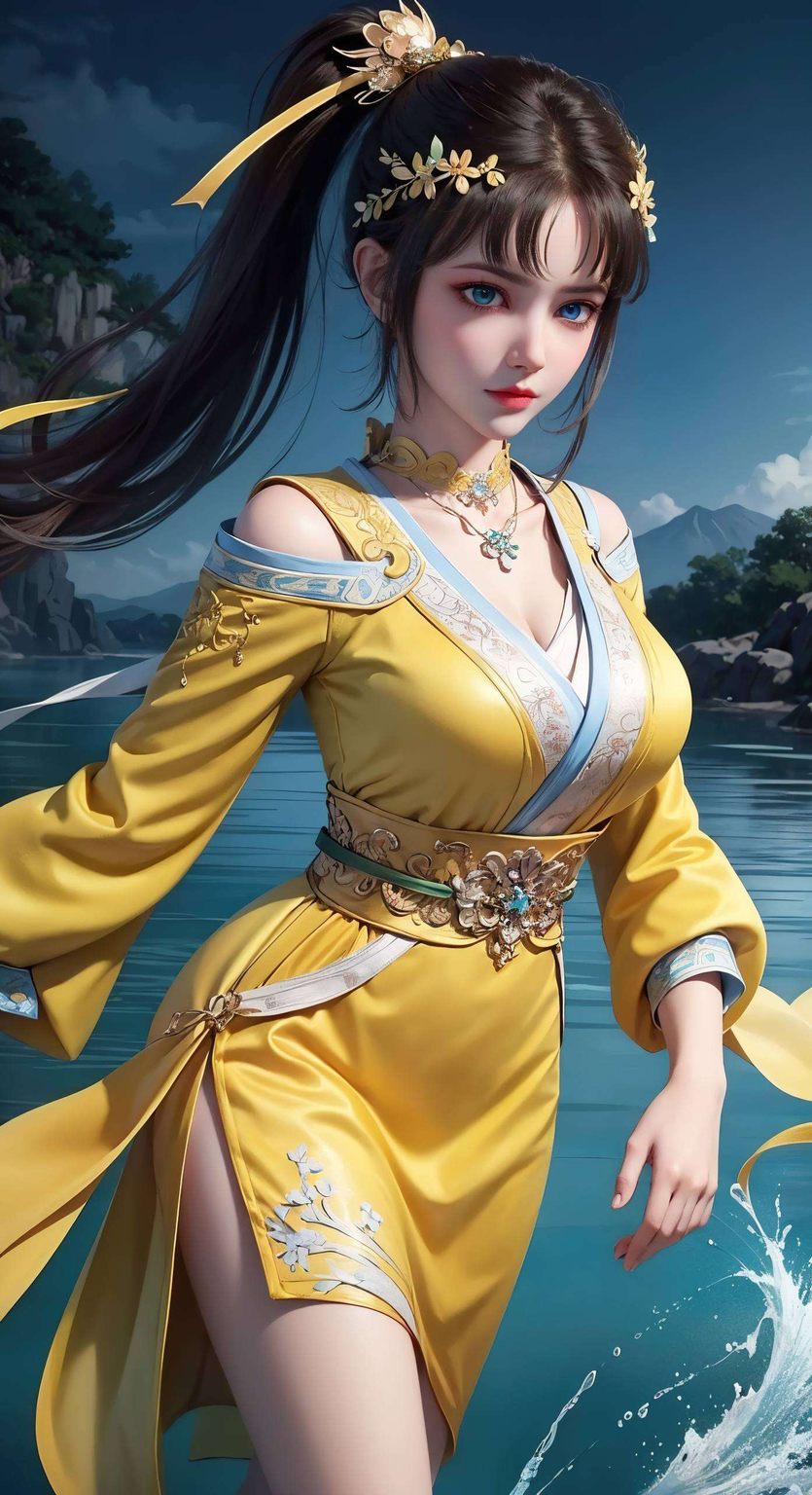 每一次挥剑都是壁纸上的经典瞬间犹如玄幻故事中走出的侠女