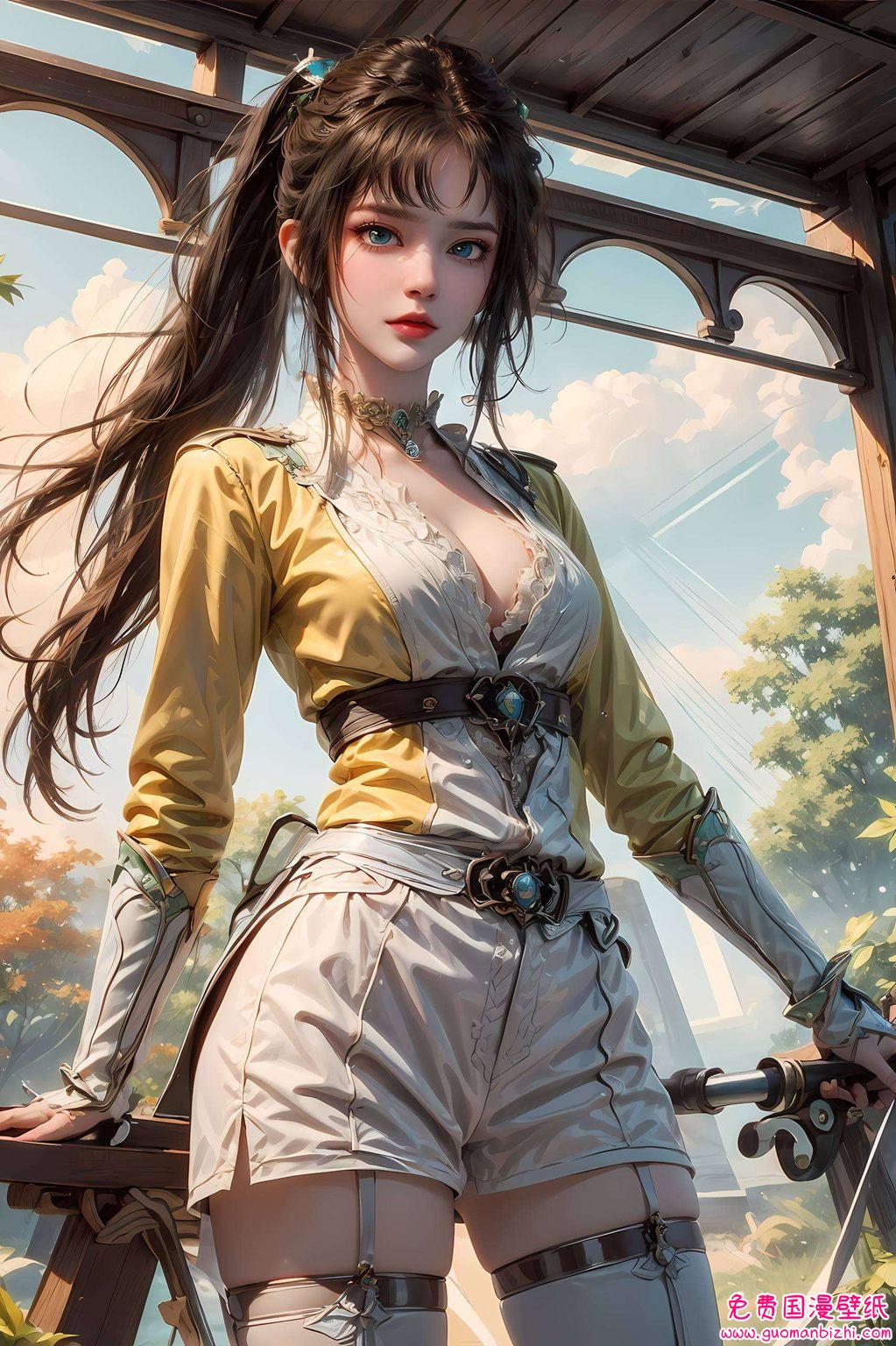 ”亦或娓娓道来：“在这炫彩的壁纸世界里国漫中的女神