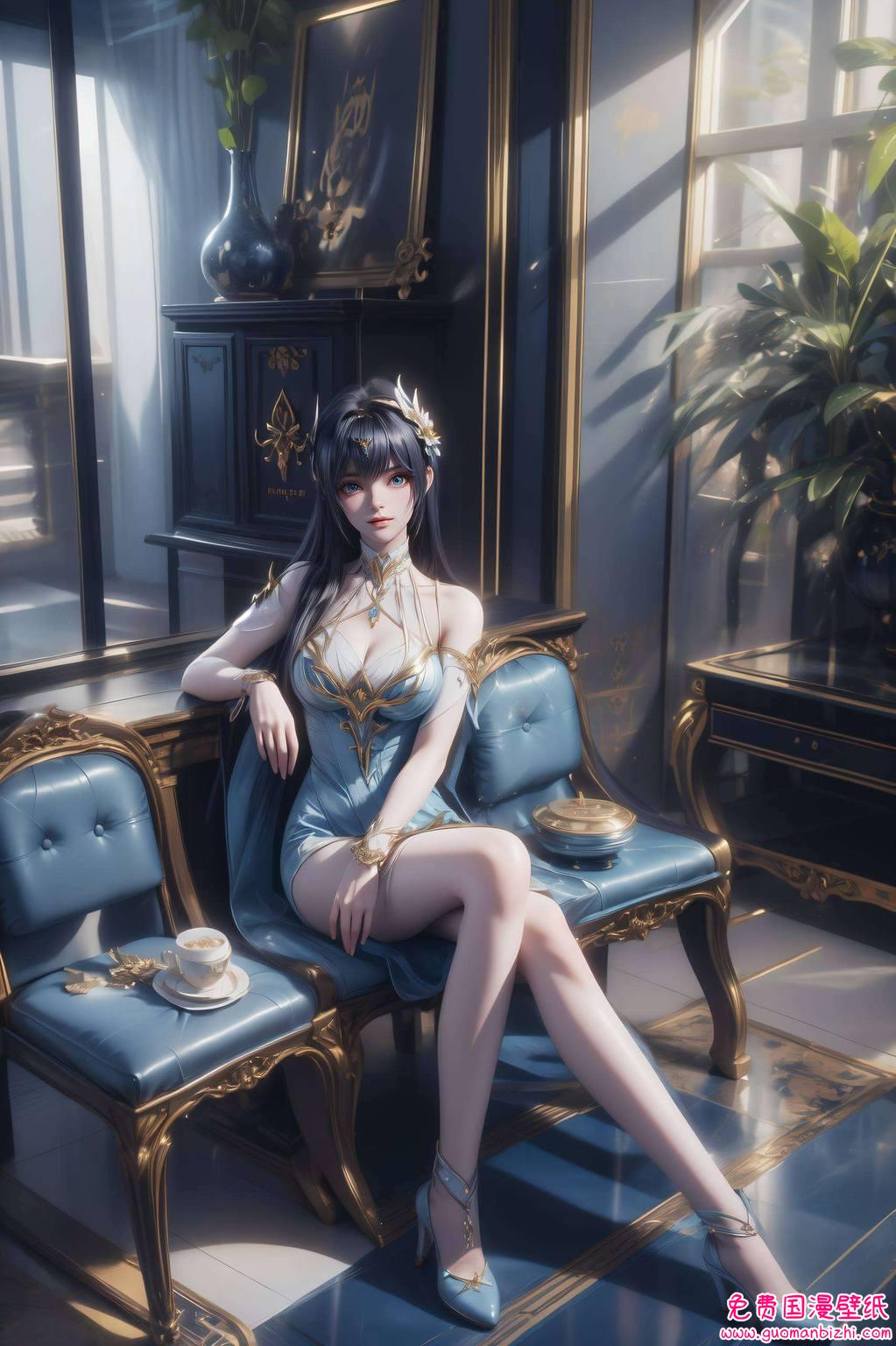 她那婉约的身影犹如置身动漫的梦幻世界