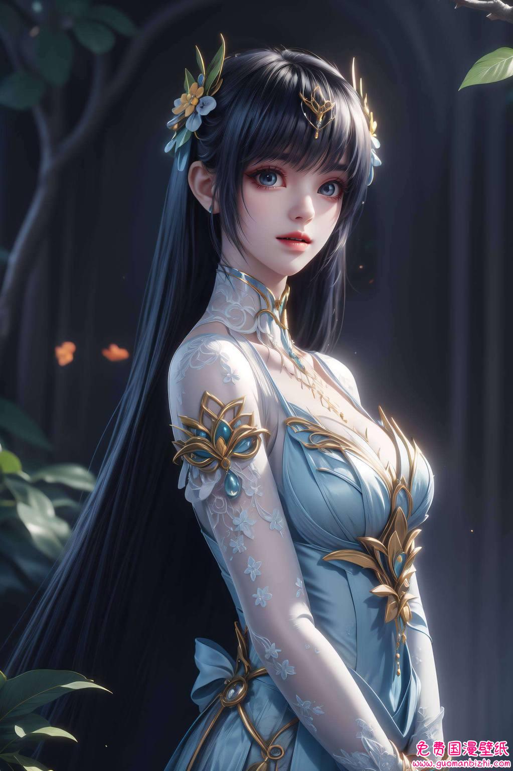 让人仿佛置身于一个充满奇幻色彩的国漫世界不仅是壁纸上的点缀