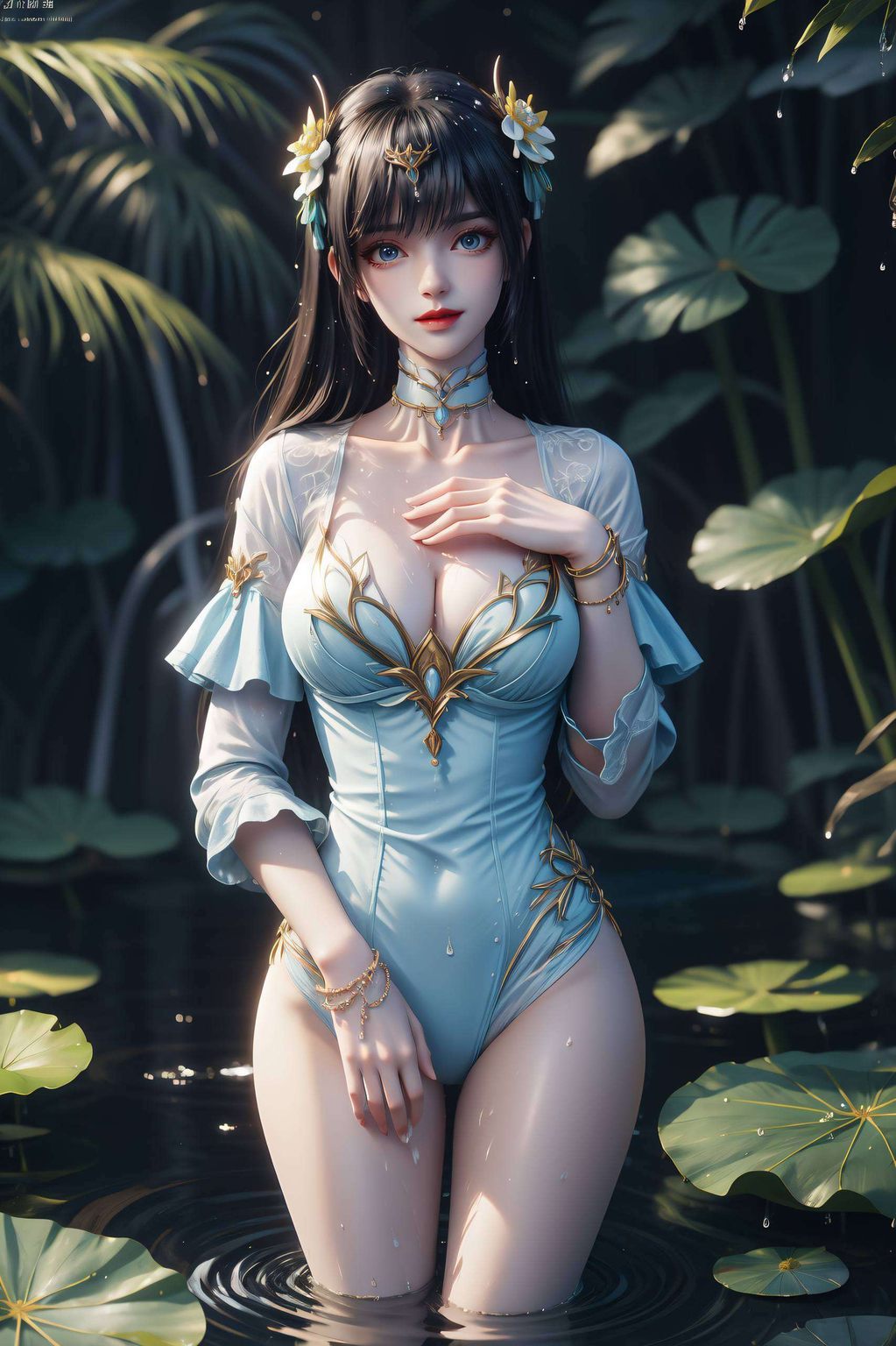 都是国漫女神的精致描绘在悠悠的古风画卷中