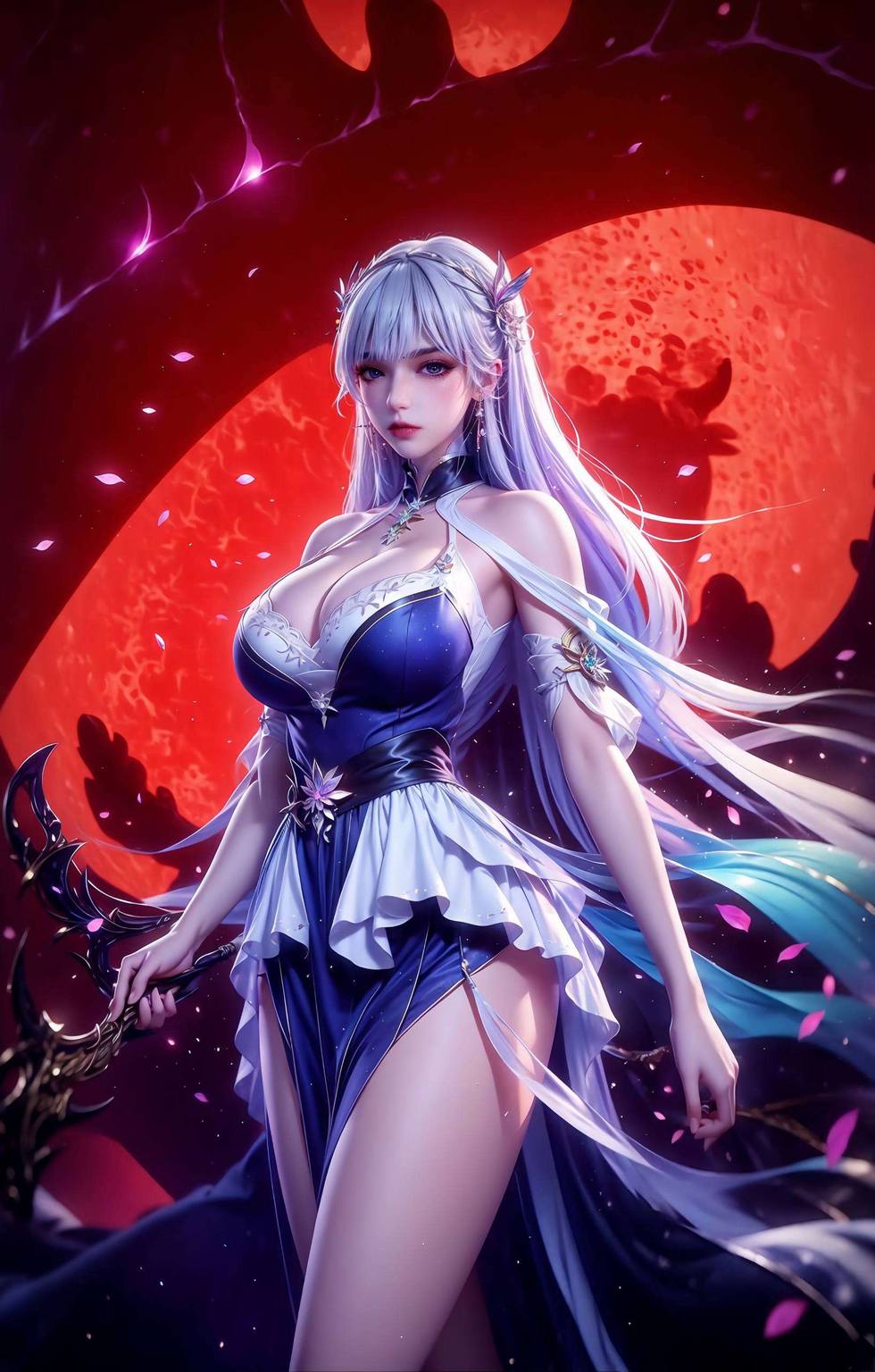 粉色调的浪漫都能遇见这位动漫美女的温柔凝视