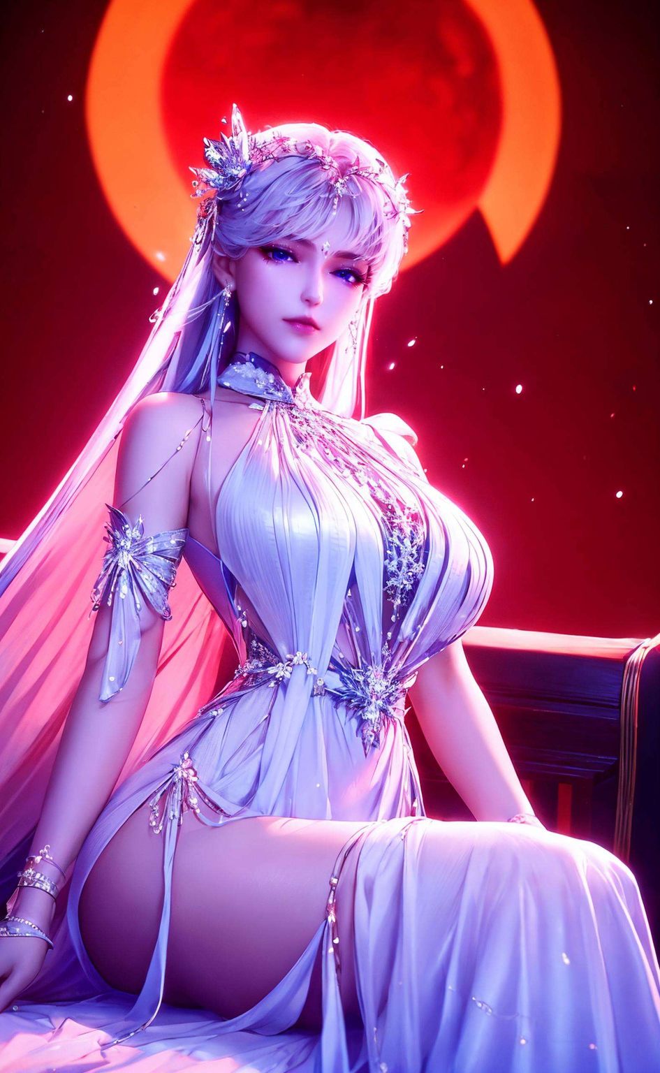 而龙皓宸则守护一旁闪耀着玄幻的光芒