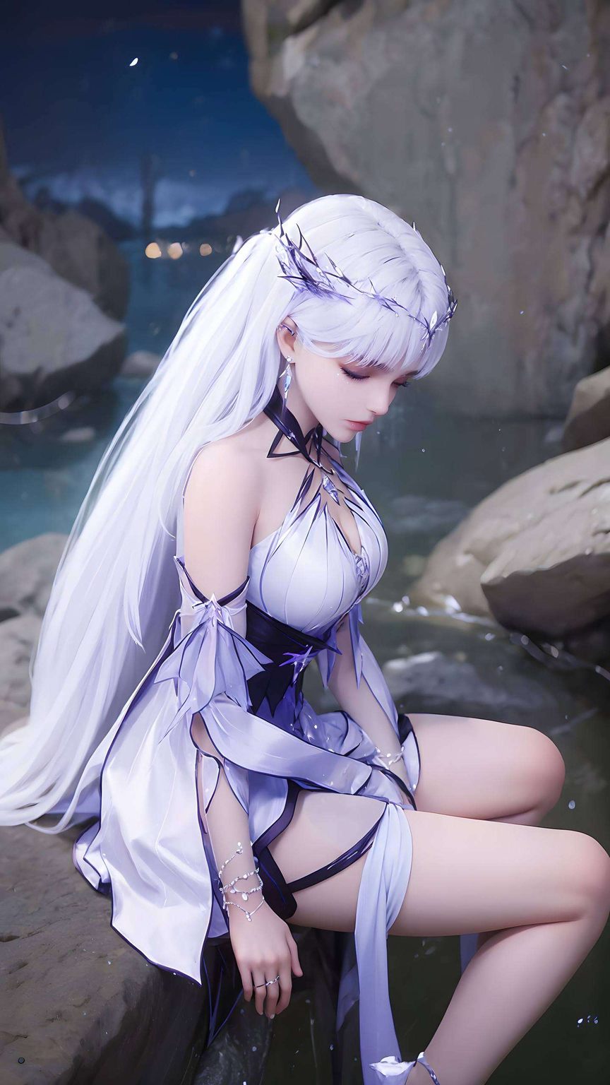 在紫色的壁纸世界里眼神清澈