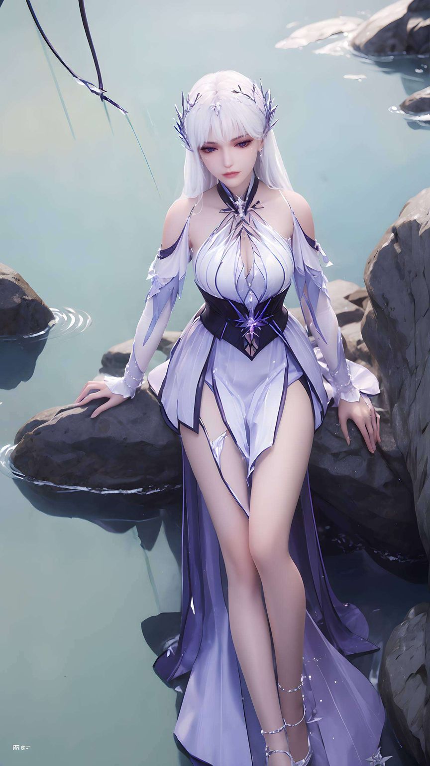 将她的美与玄幻世界的神秘完美融合轻轻地洒在手机屏幕上