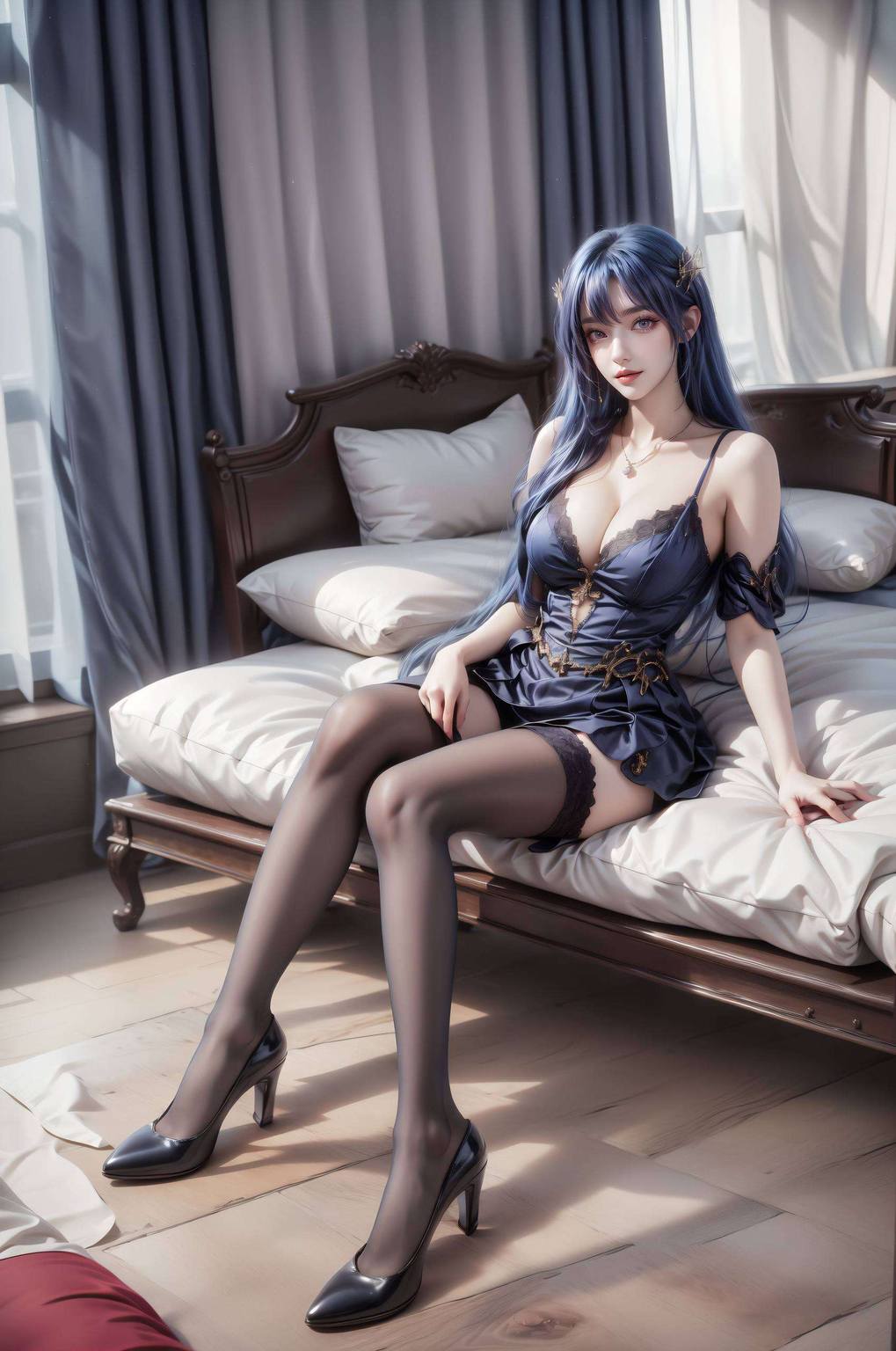 她们的倩影如梦似幻在绚烂的苹果炫彩壁纸中