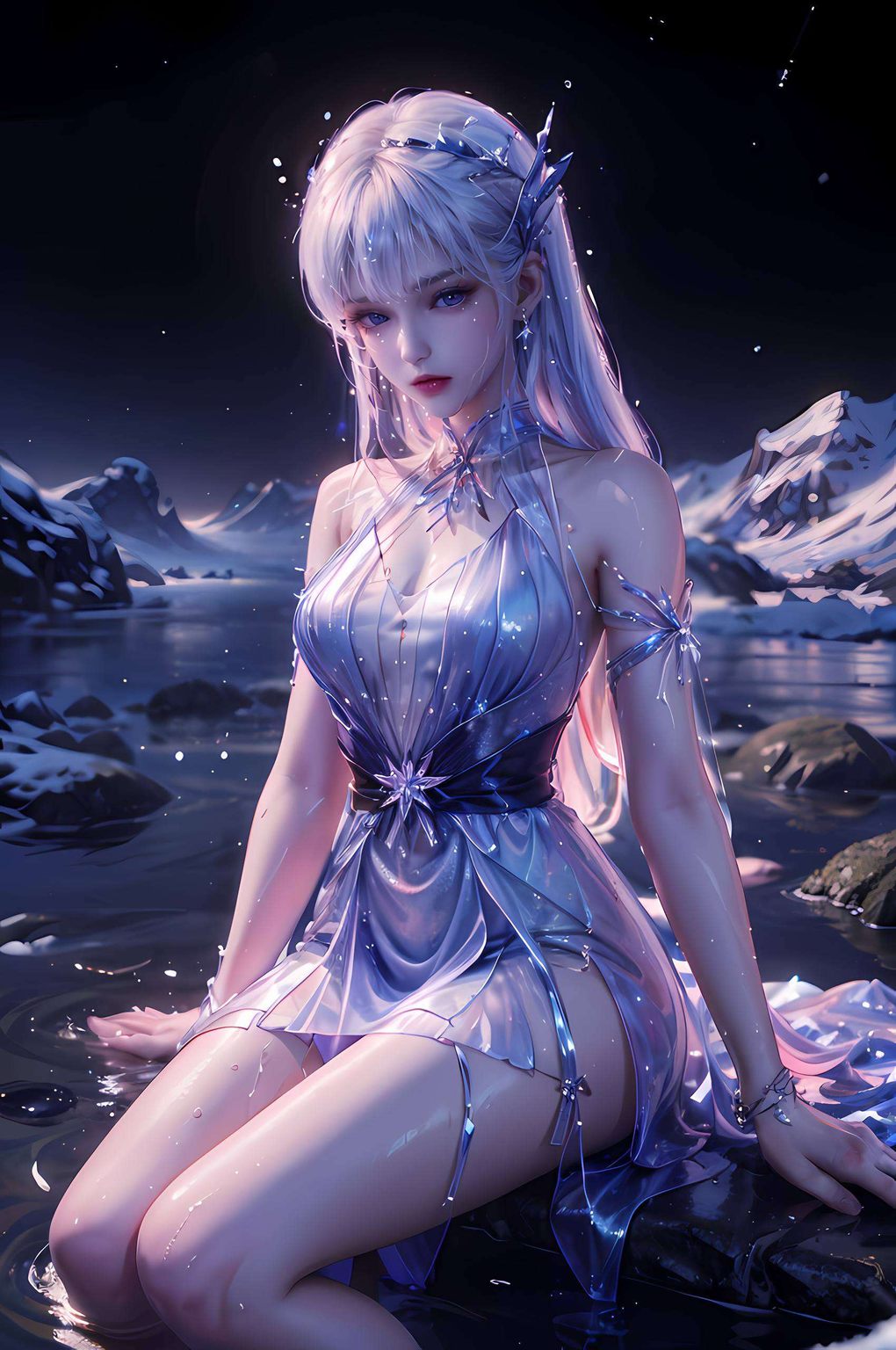 此壁纸集玄幻之境今日有幸为诸位介绍一幅由AI巧夺天工之术所绘制的圣采儿壁纸