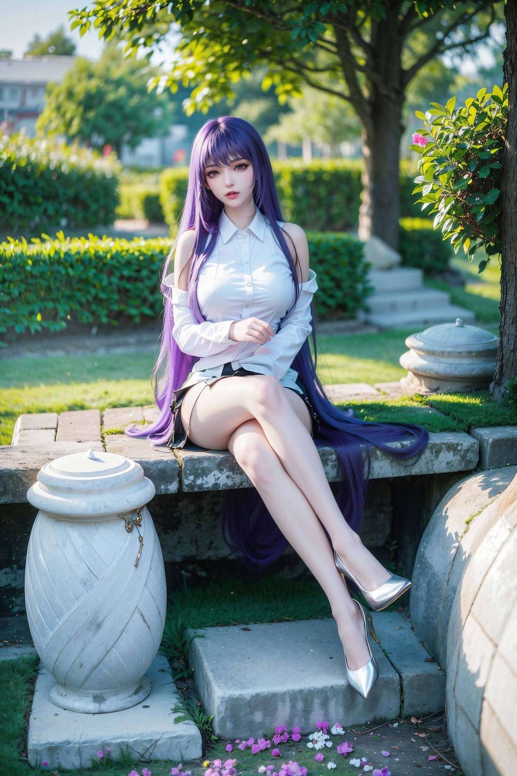 她那婉约的美态仿佛诉说着岁月静好的故事
