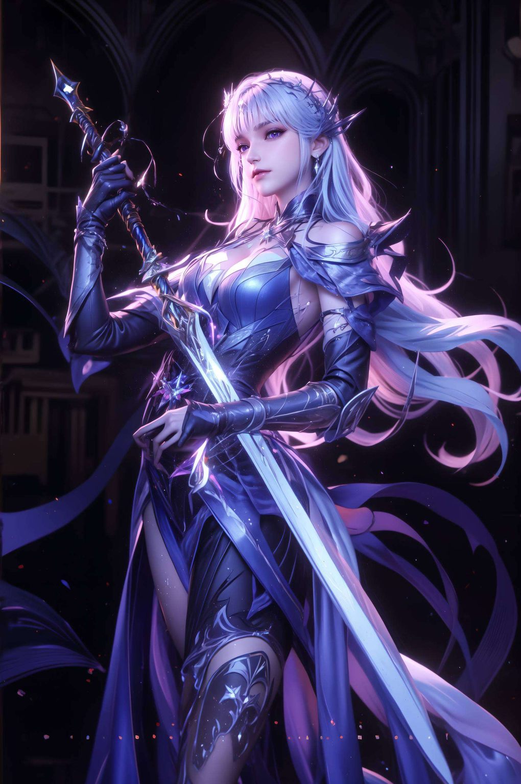 在绚丽的光影世界里她的形象